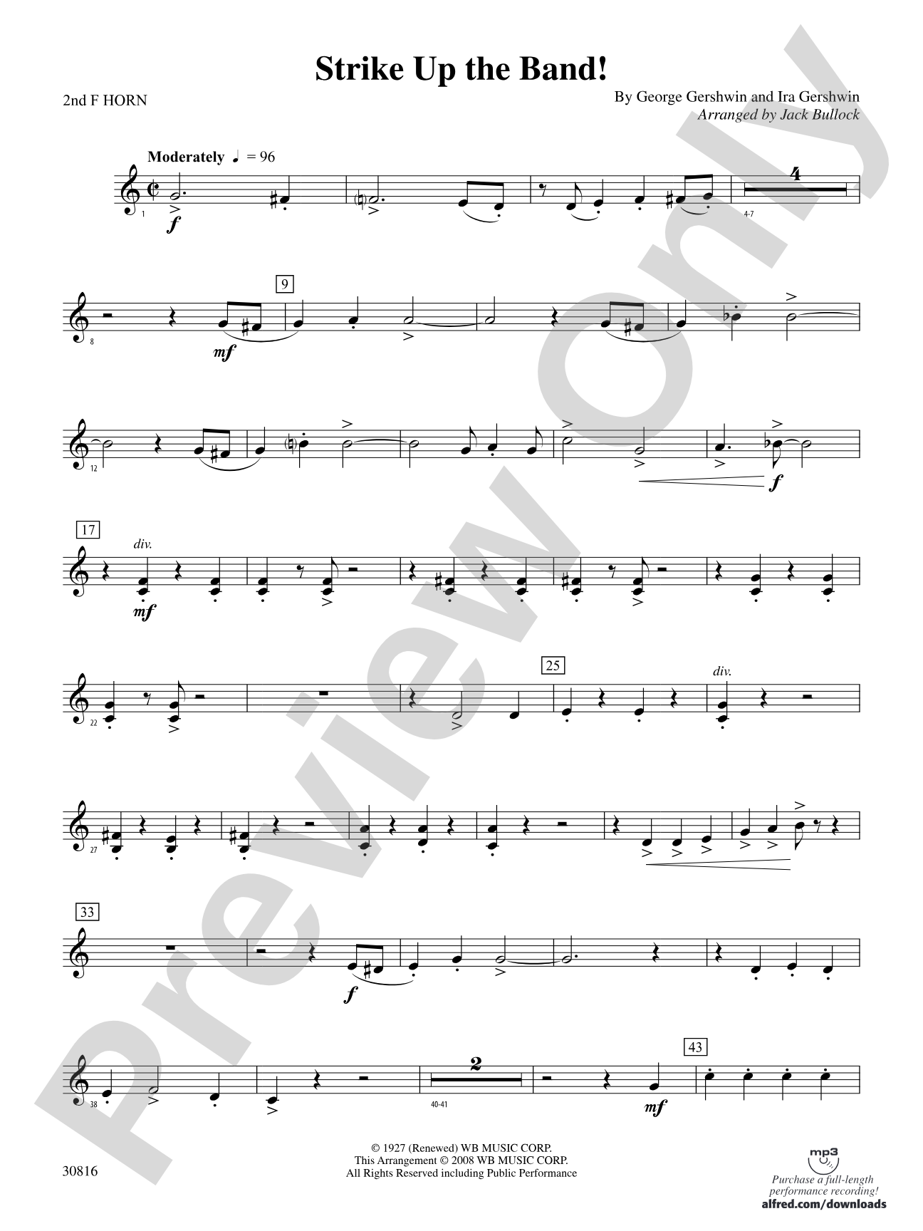 Strike Up the Band: 2nd F Horn