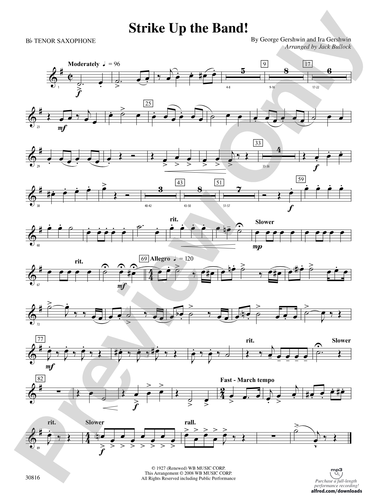 Strike Up the Band: B-flat Tenor Saxophone