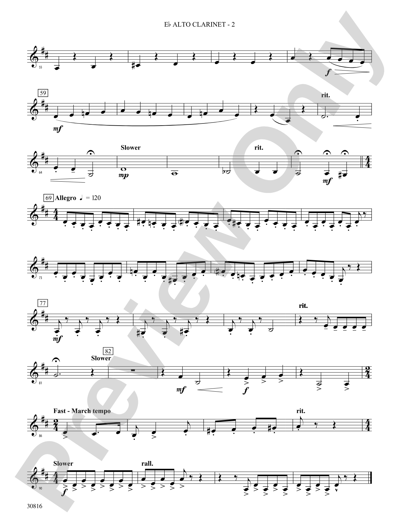 Strike Up the Band: (wp) E-flat Alto Clarinet