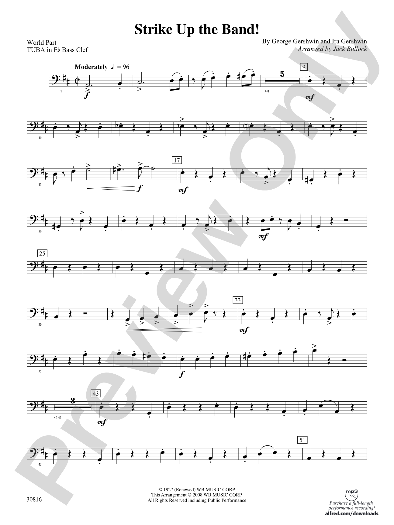 Strike Up the Band: (wp) E-flat Tuba B.C.