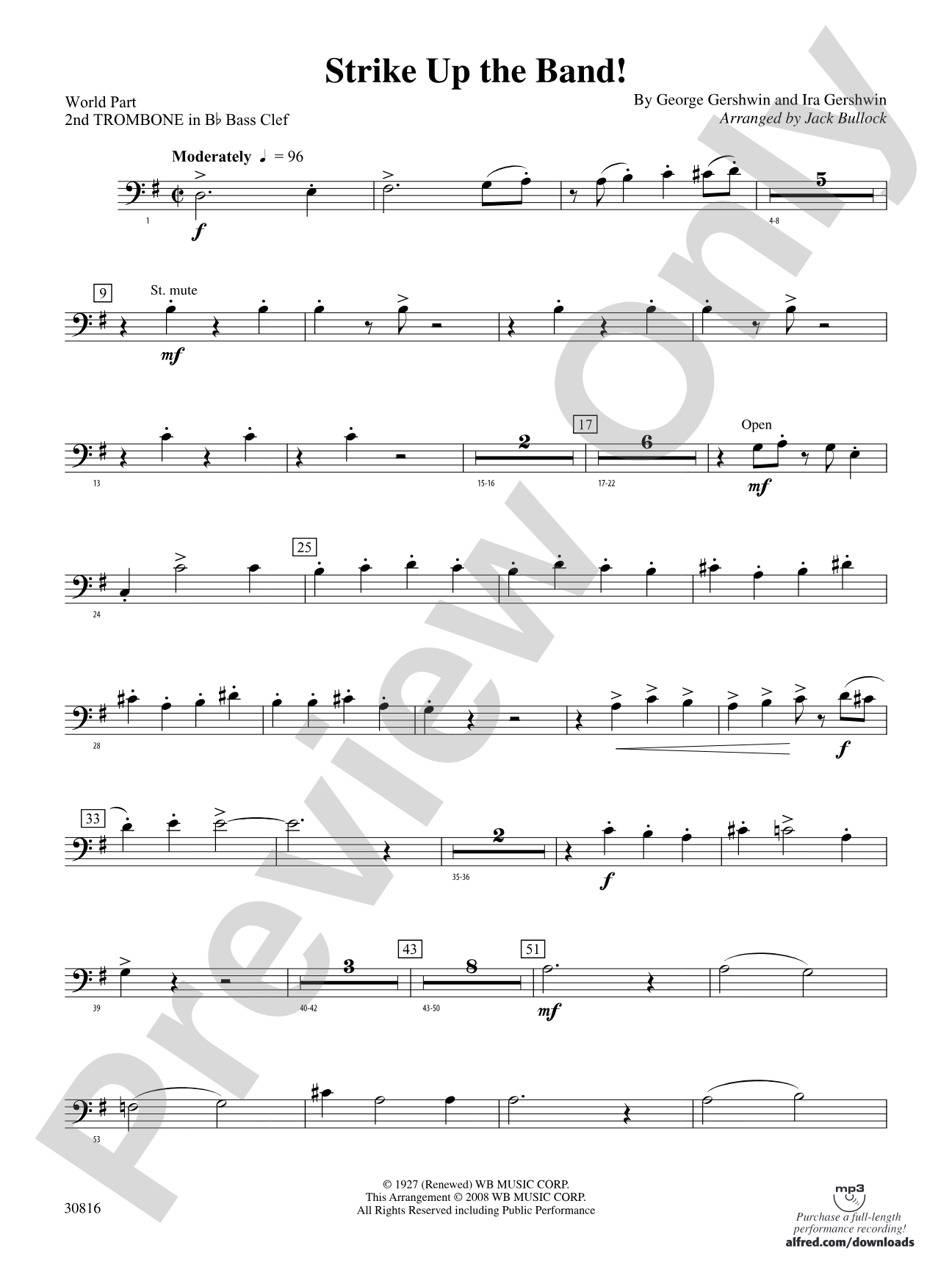 Strike Up the Band: (wp) 2nd B-flat Trombone B.C.