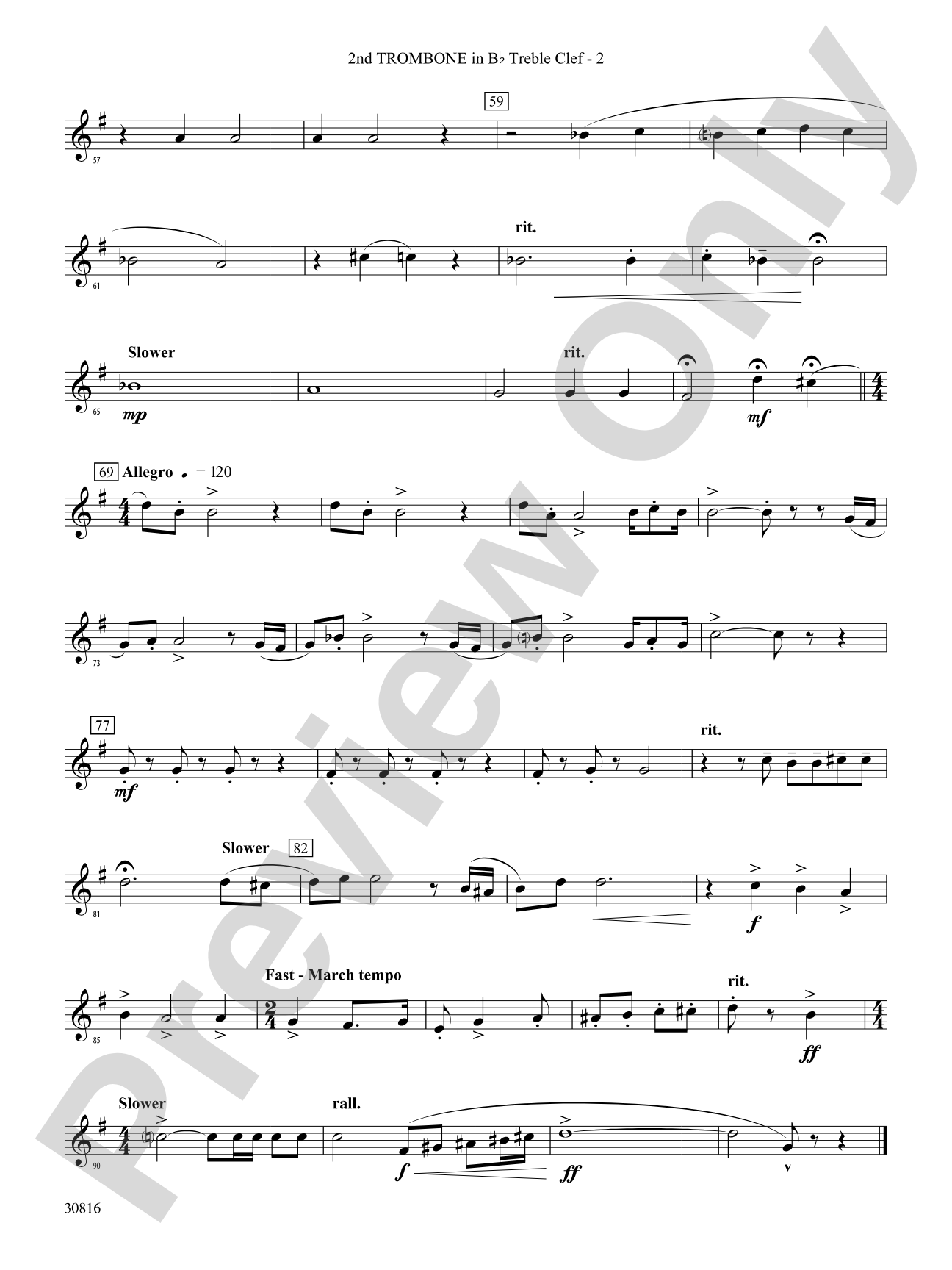 Strike Up the Band: (wp) 2nd B-flat Trombone T.C.