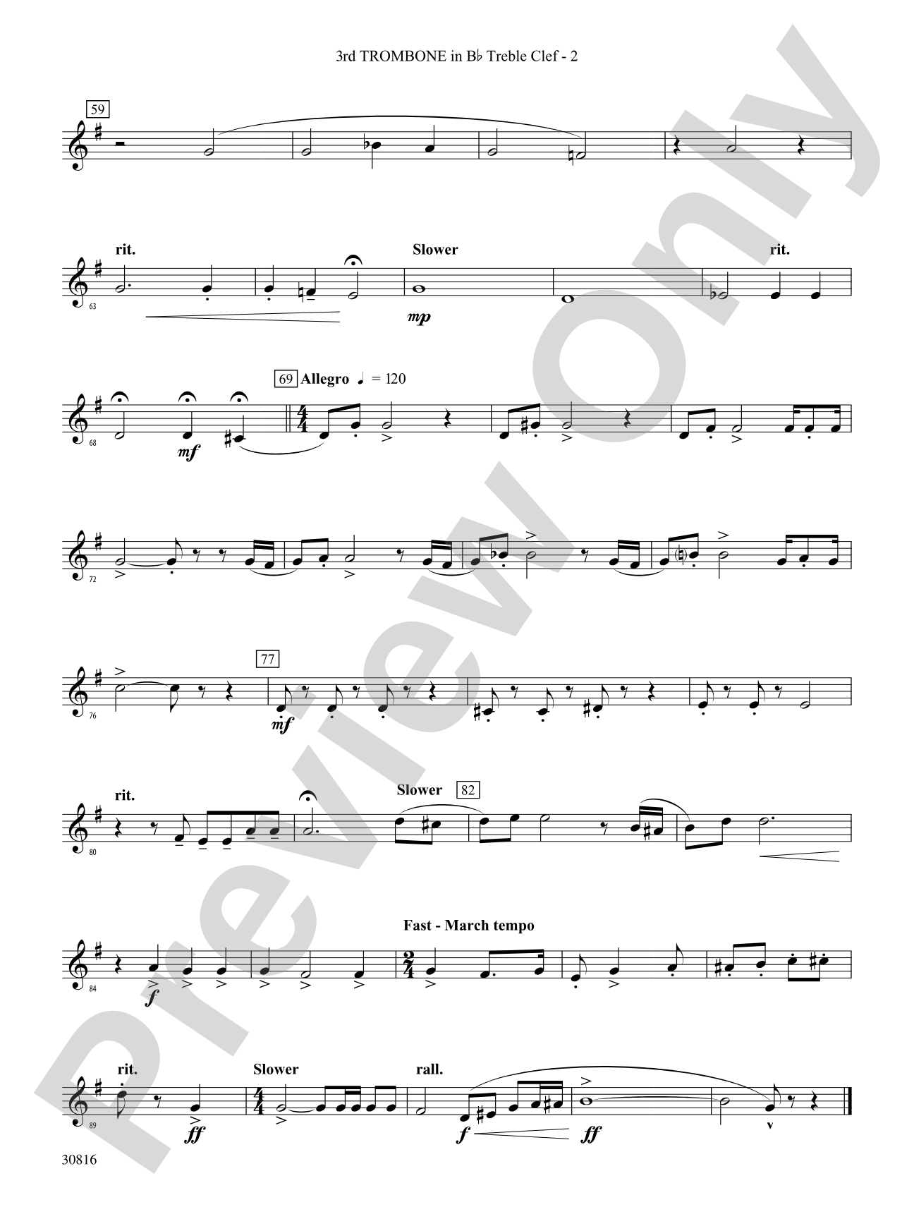 Strike Up the Band: (wp) 3rd B-flat Trombone T.C.