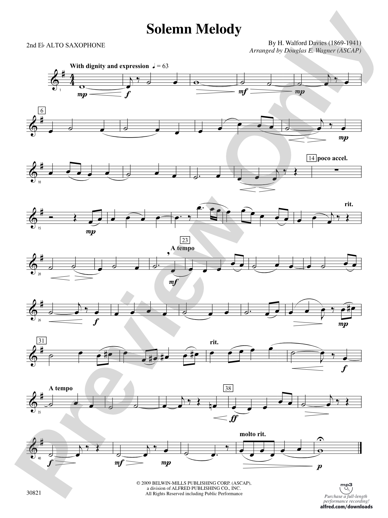 Solemn Melody: 2nd E-flat Alto Saxophone