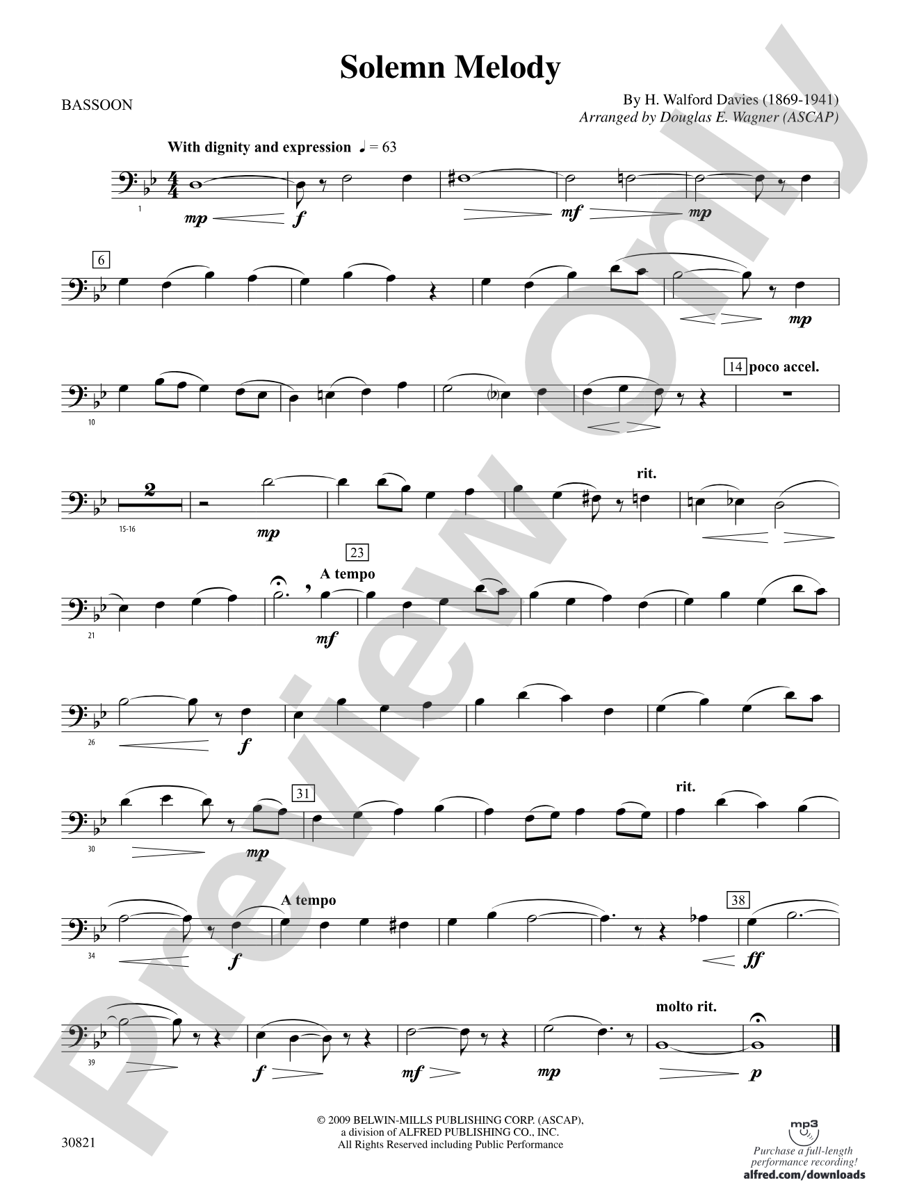 Solemn Melody: Bassoon