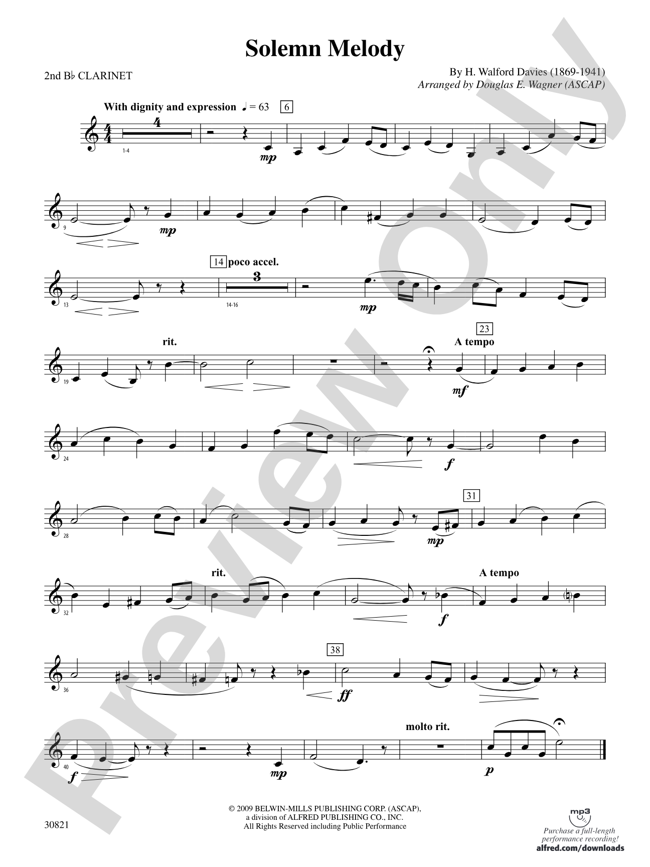 Solemn Melody: 2nd B-flat Clarinet