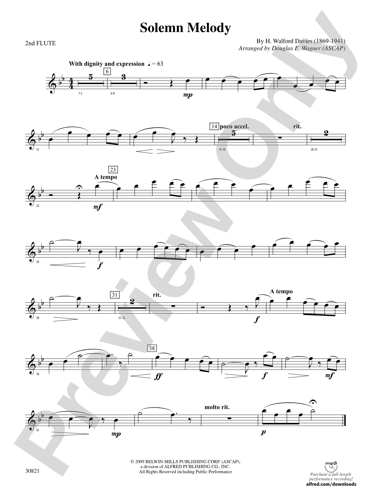 Solemn Melody: 2nd Flute