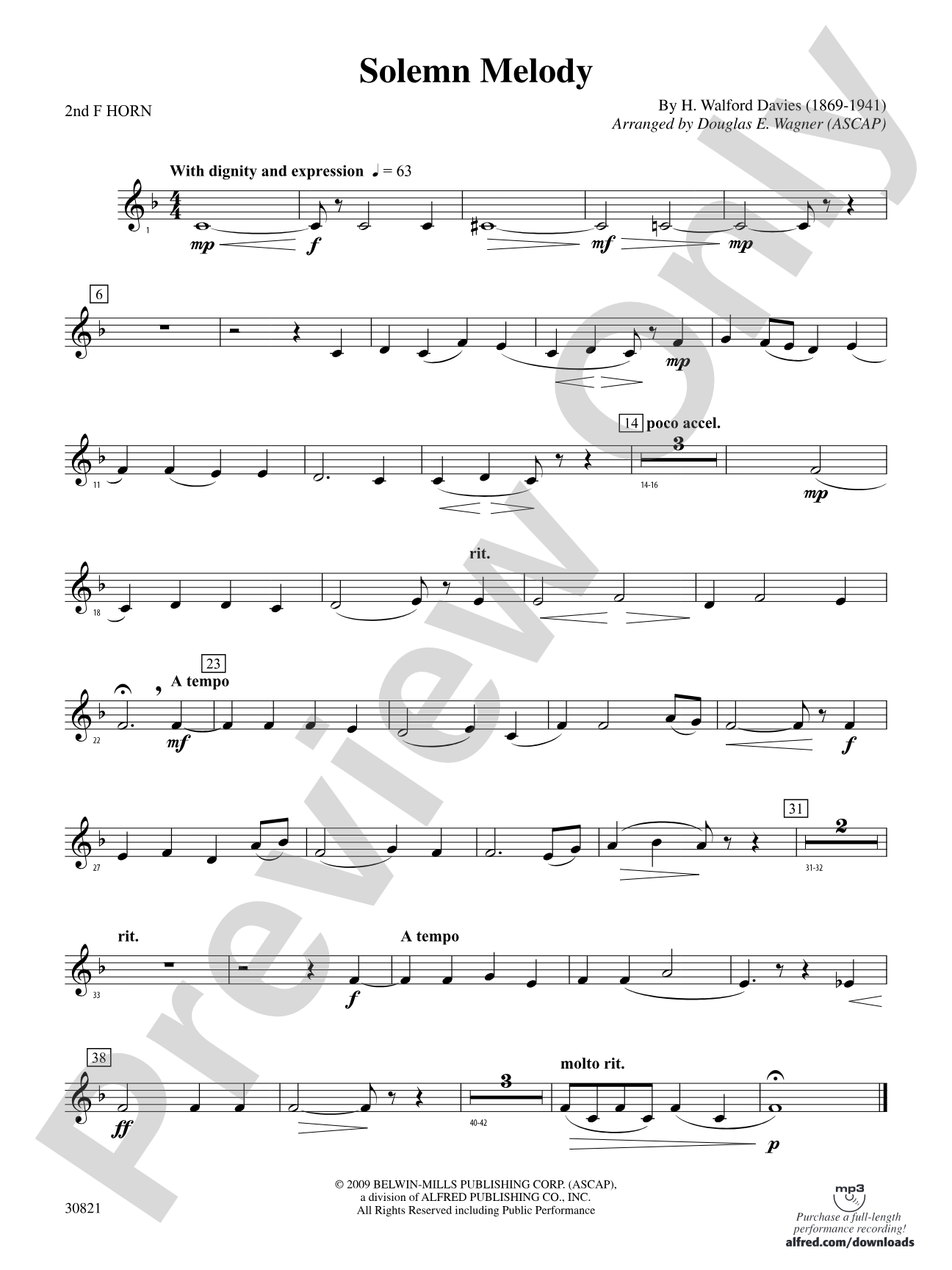 Solemn Melody: 2nd F Horn