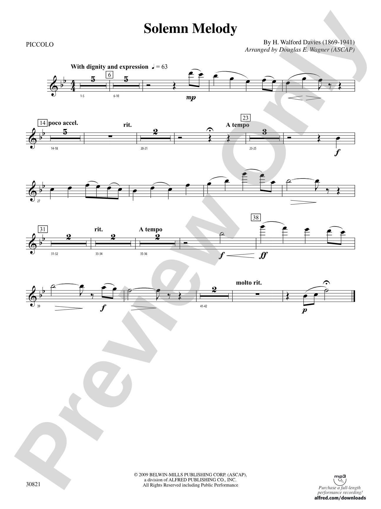 Solemn Melody: Piccolo