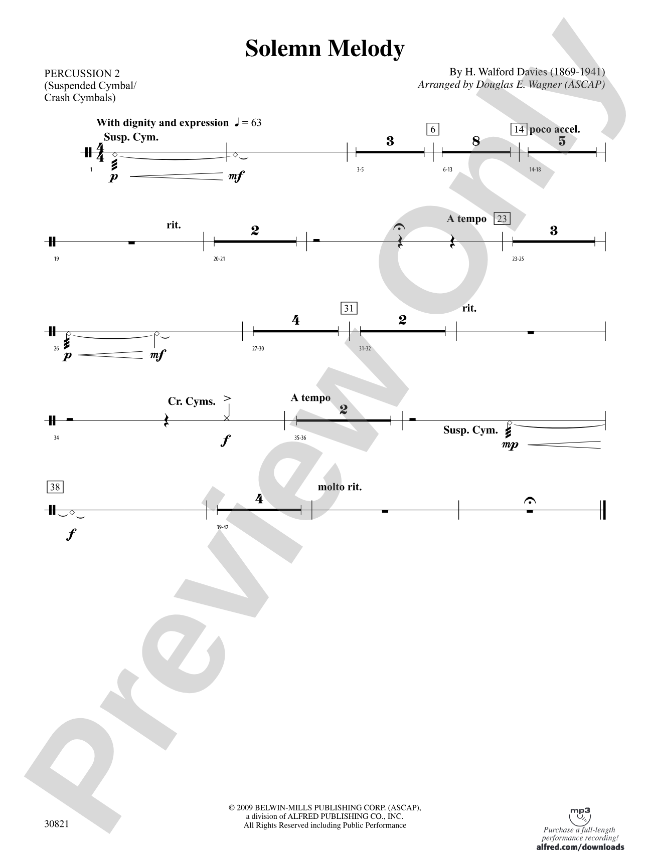 Solemn Melody: 2nd Percussion