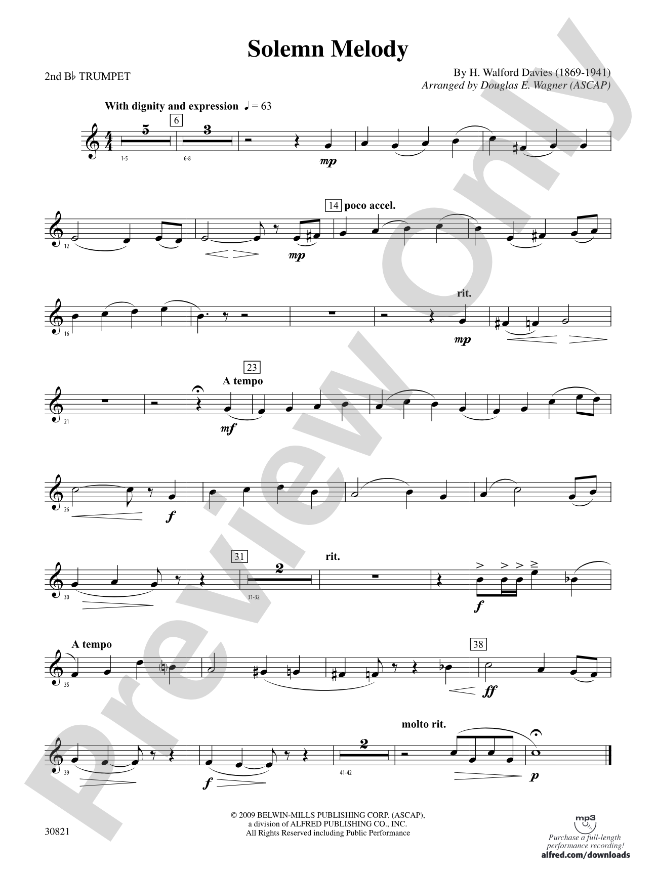 Solemn Melody: 2nd B-flat Trumpet