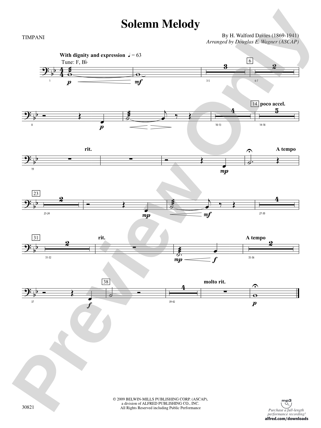 Solemn Melody: Timpani