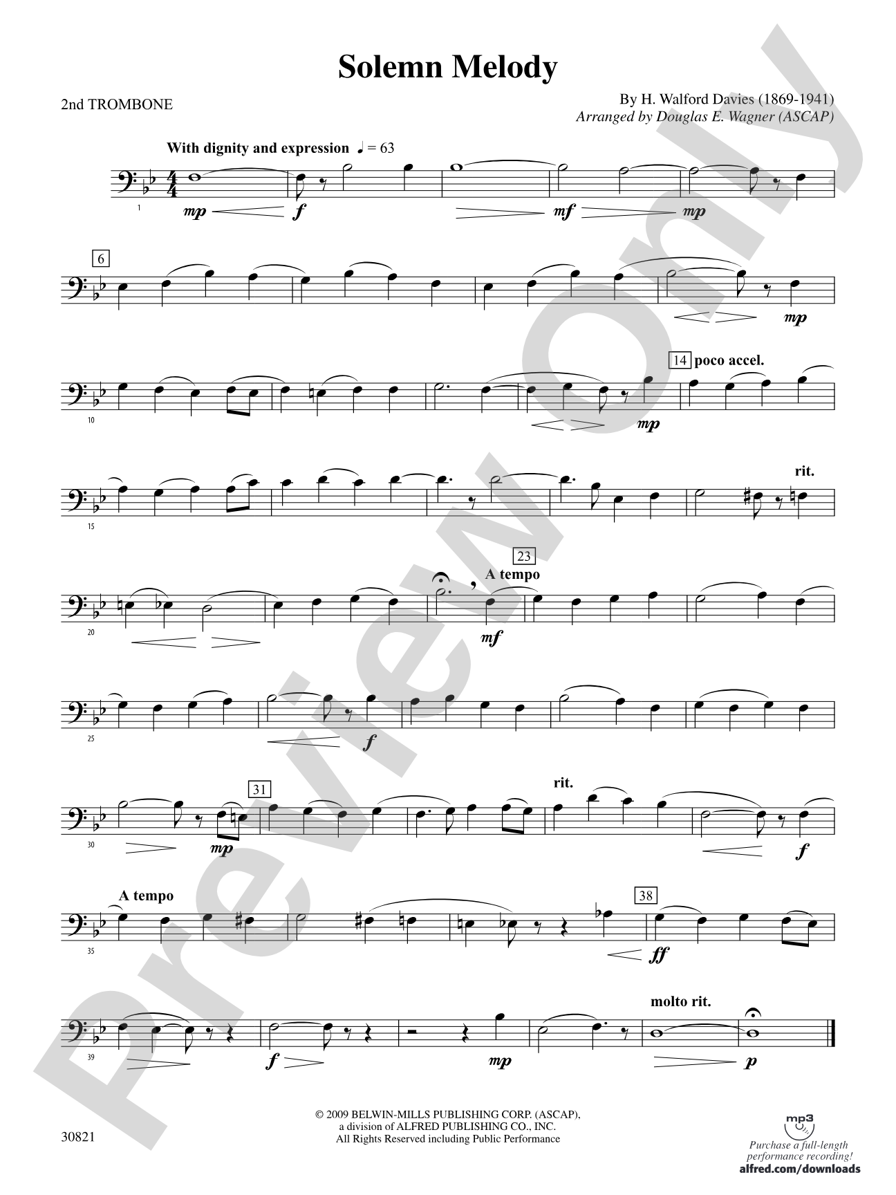 Solemn Melody: 2nd Trombone