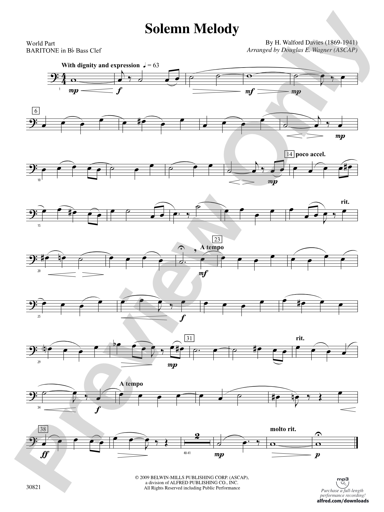 Solemn Melody: (wp) B-flat Baritone B.C.