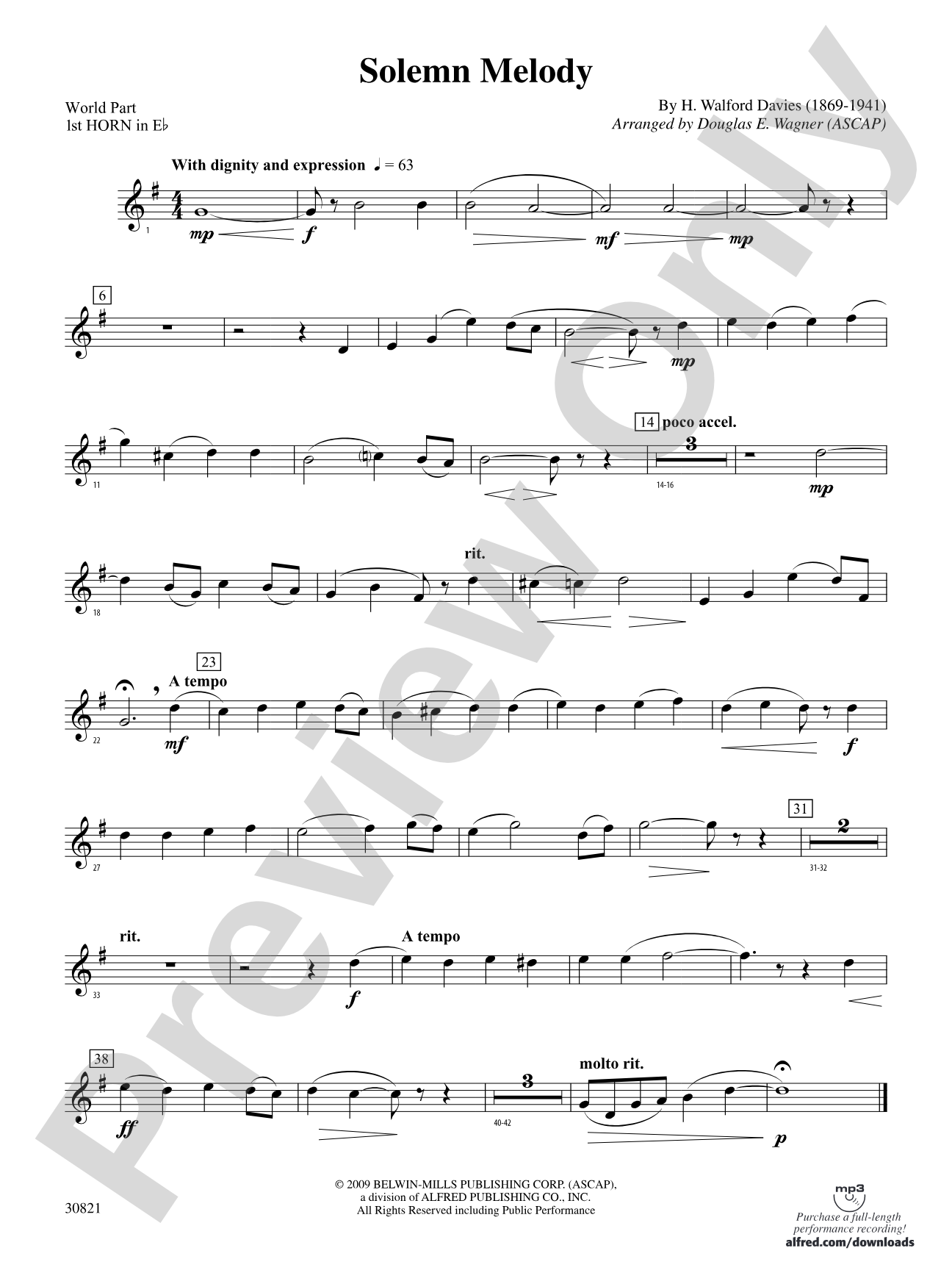 Solemn Melody: (wp) 1st Horn in E-flat