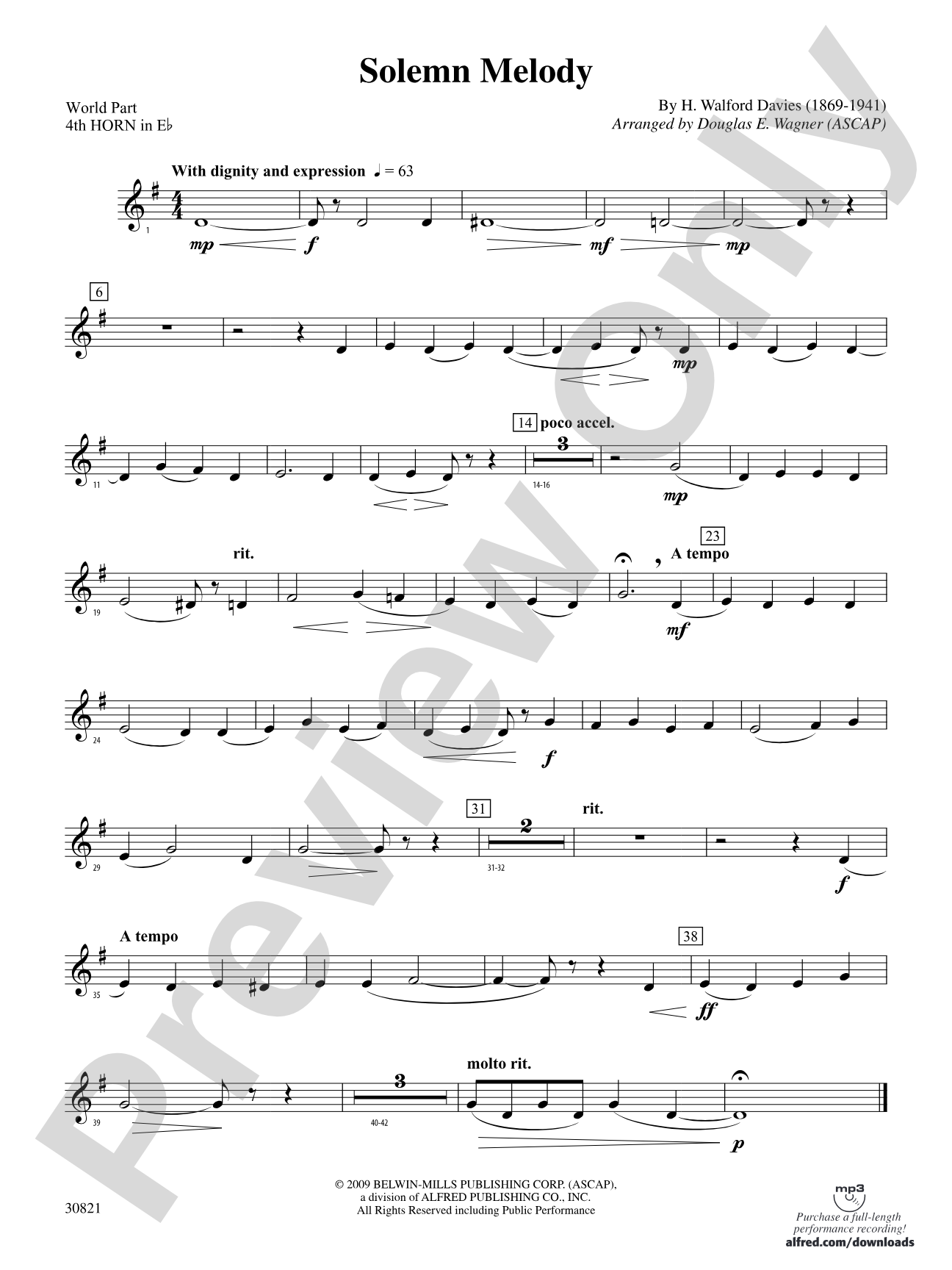 Solemn Melody: (wp) 4th Horn in E-flat