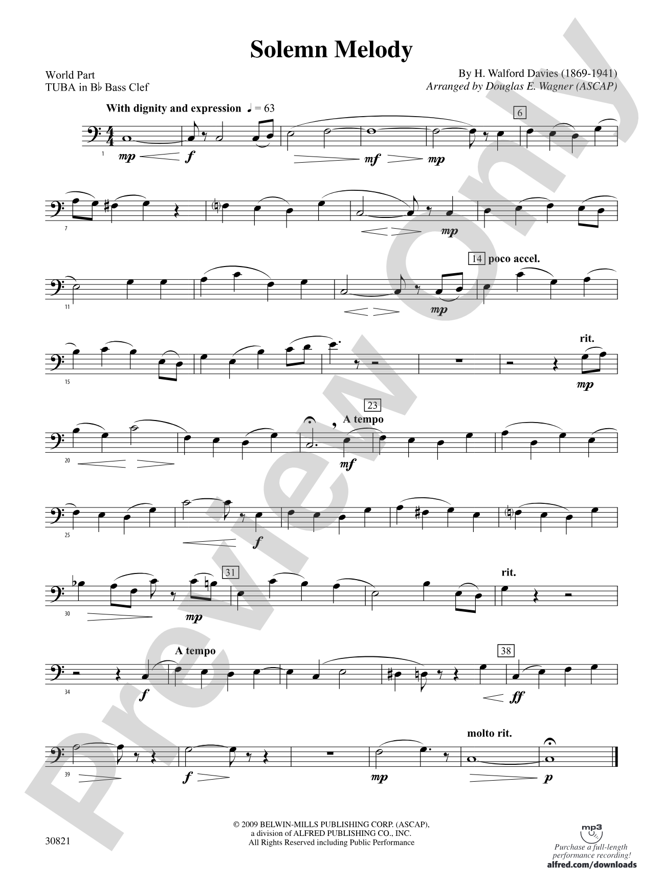 Solemn Melody: (wp) B-flat Tuba B.C.