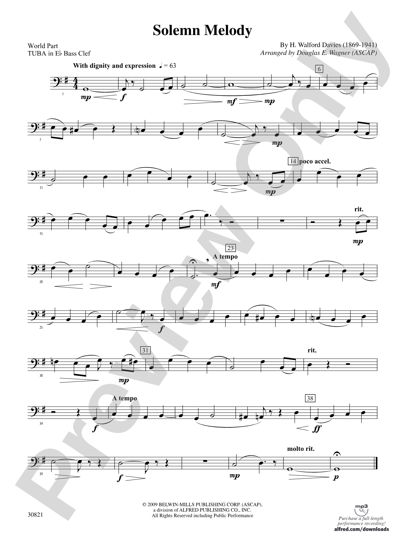 Solemn Melody: (wp) E-flat Tuba B.C.