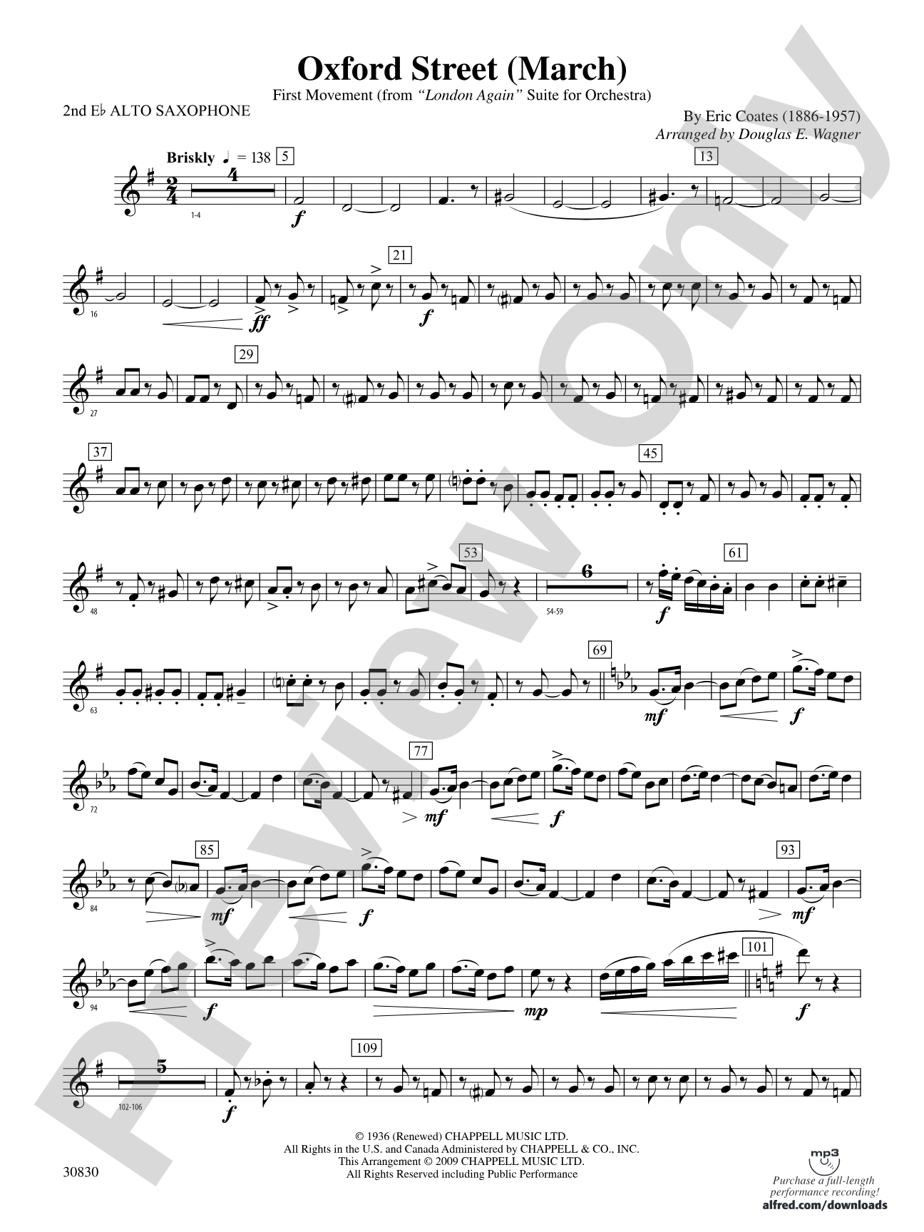 Oxford Street (March): 2nd E-flat Alto Saxophone