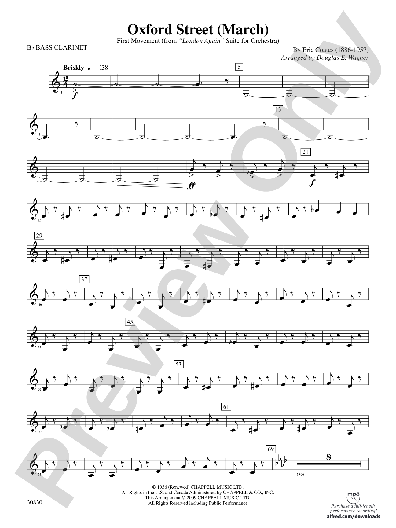 Oxford Street (March): B-flat Bass Clarinet