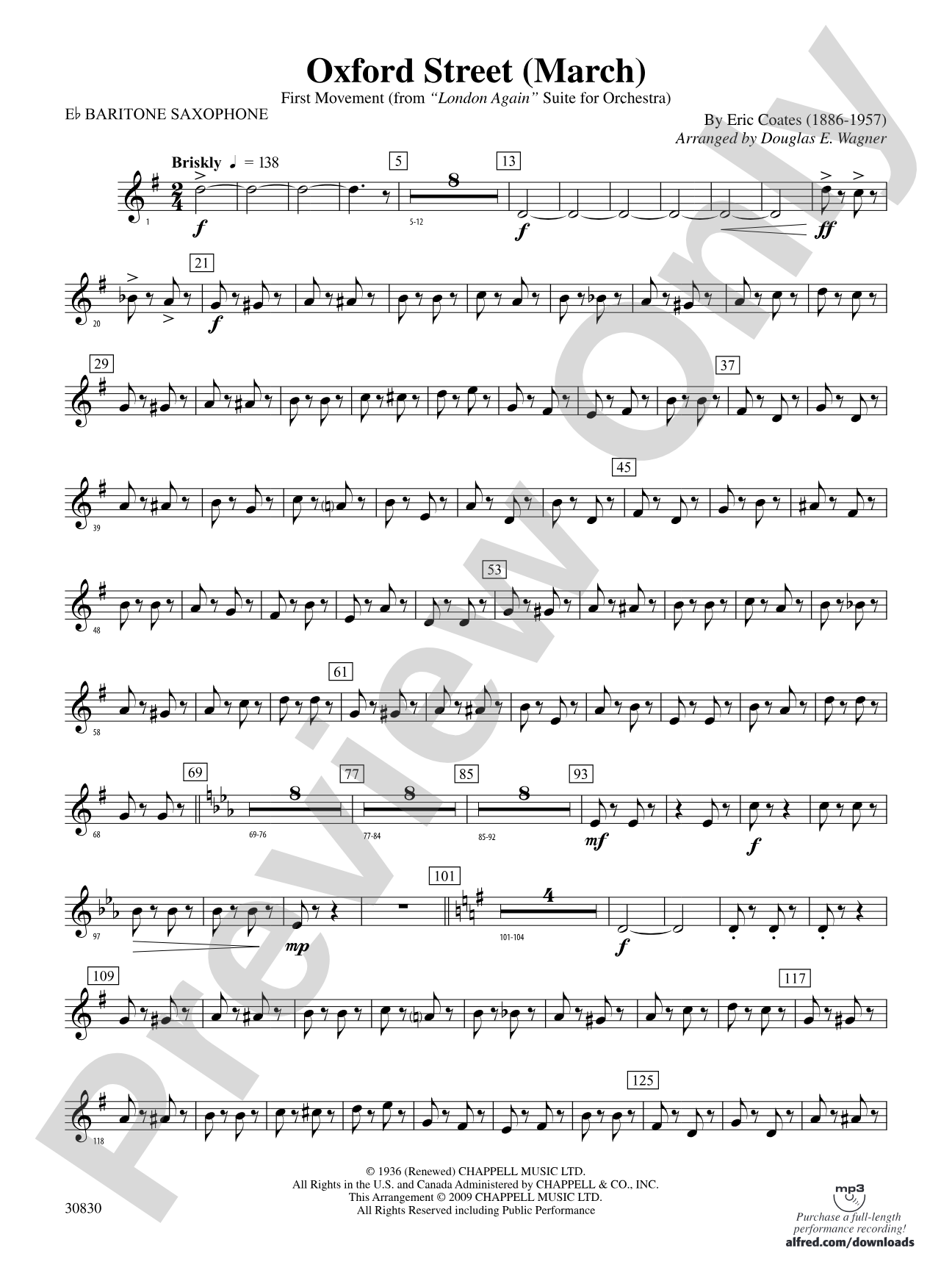 Oxford Street (March): E-flat Baritone Saxophone