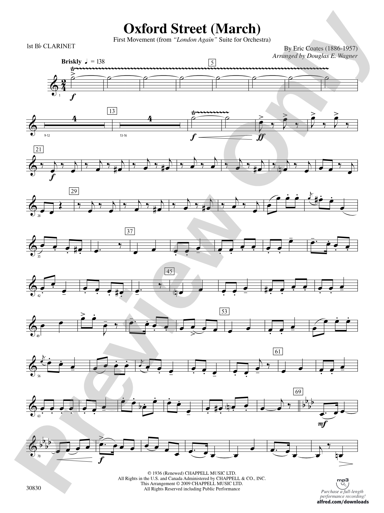 Oxford Street (March): 1st B-flat Clarinet