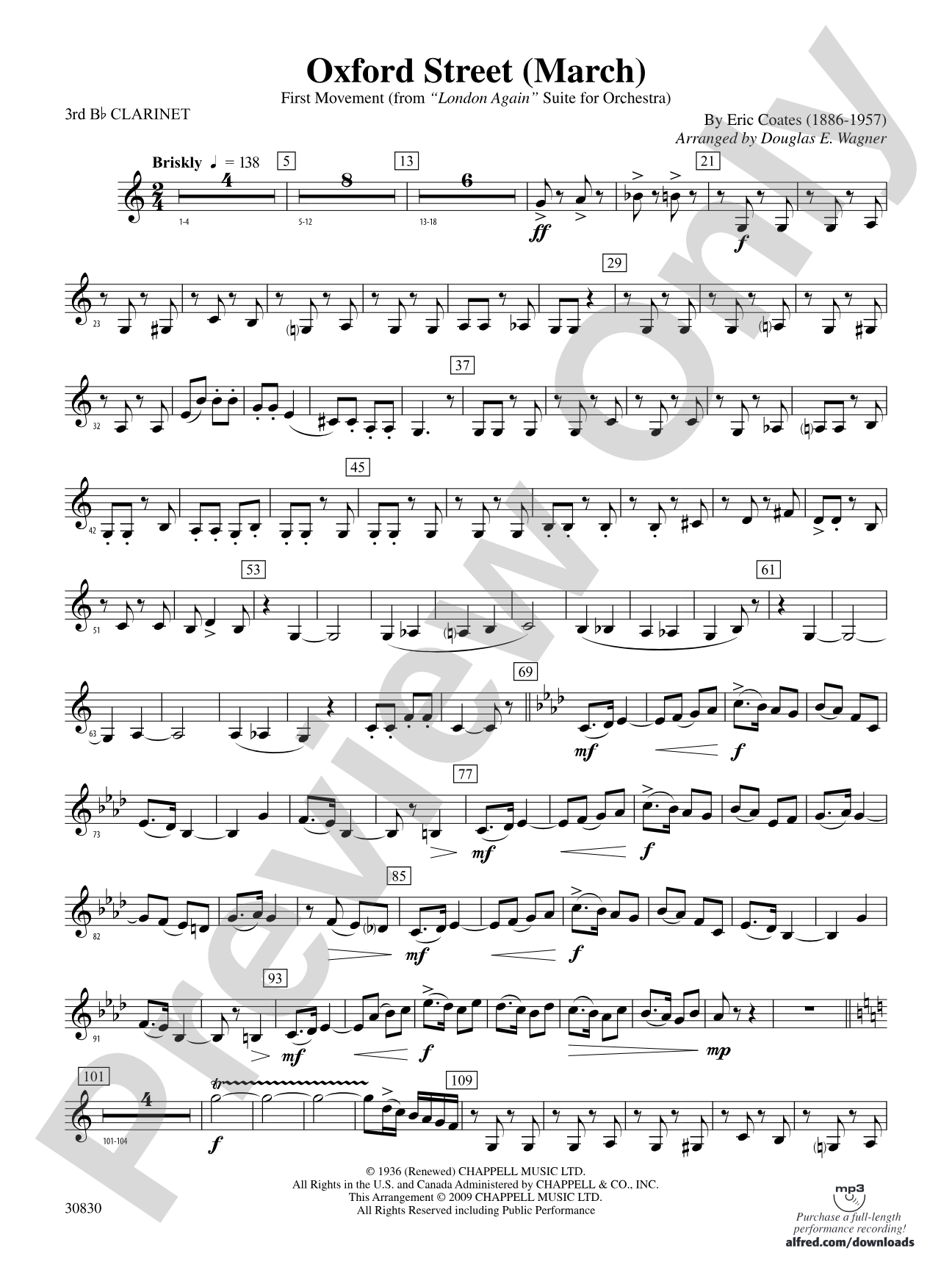 Oxford Street (March): 3rd B-flat Clarinet
