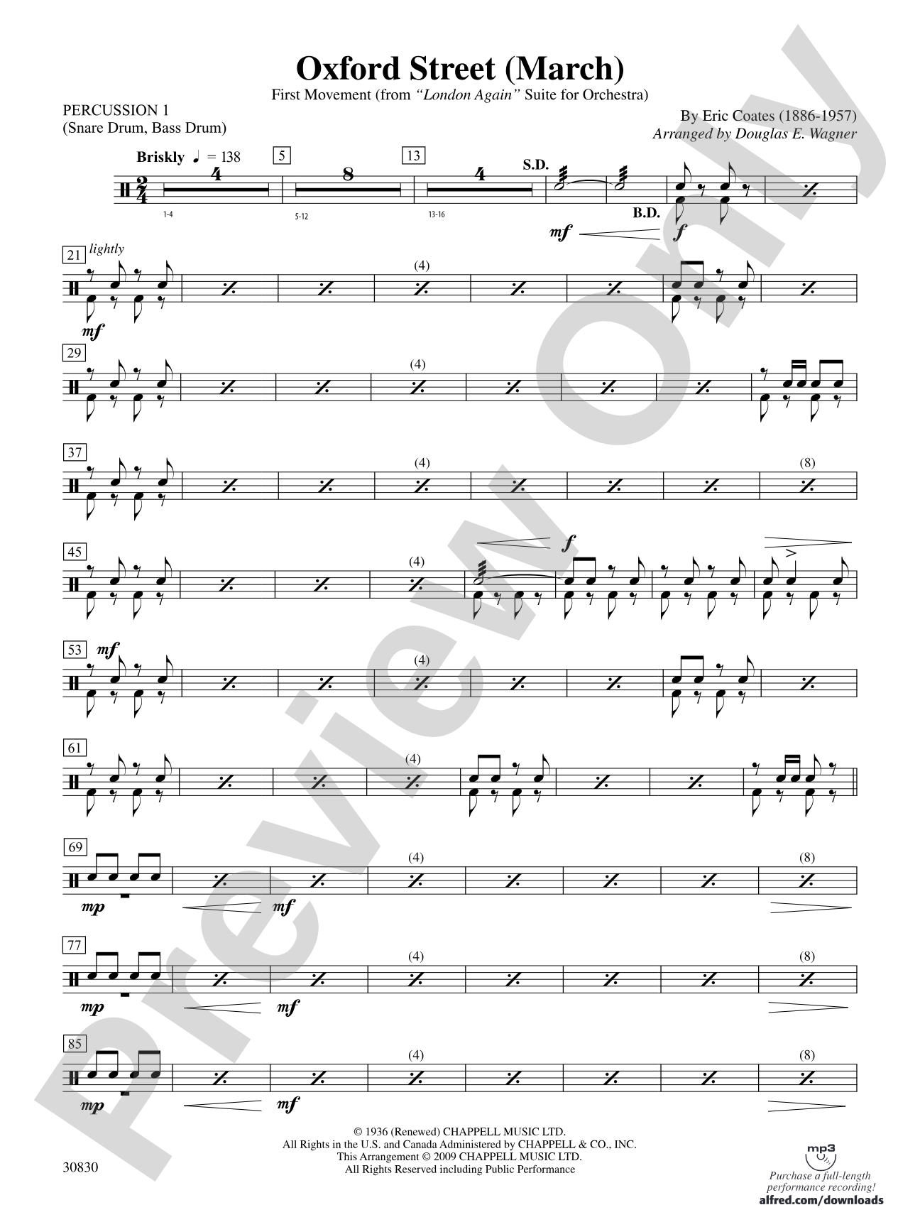 Oxford Street (March): 1st Percussion