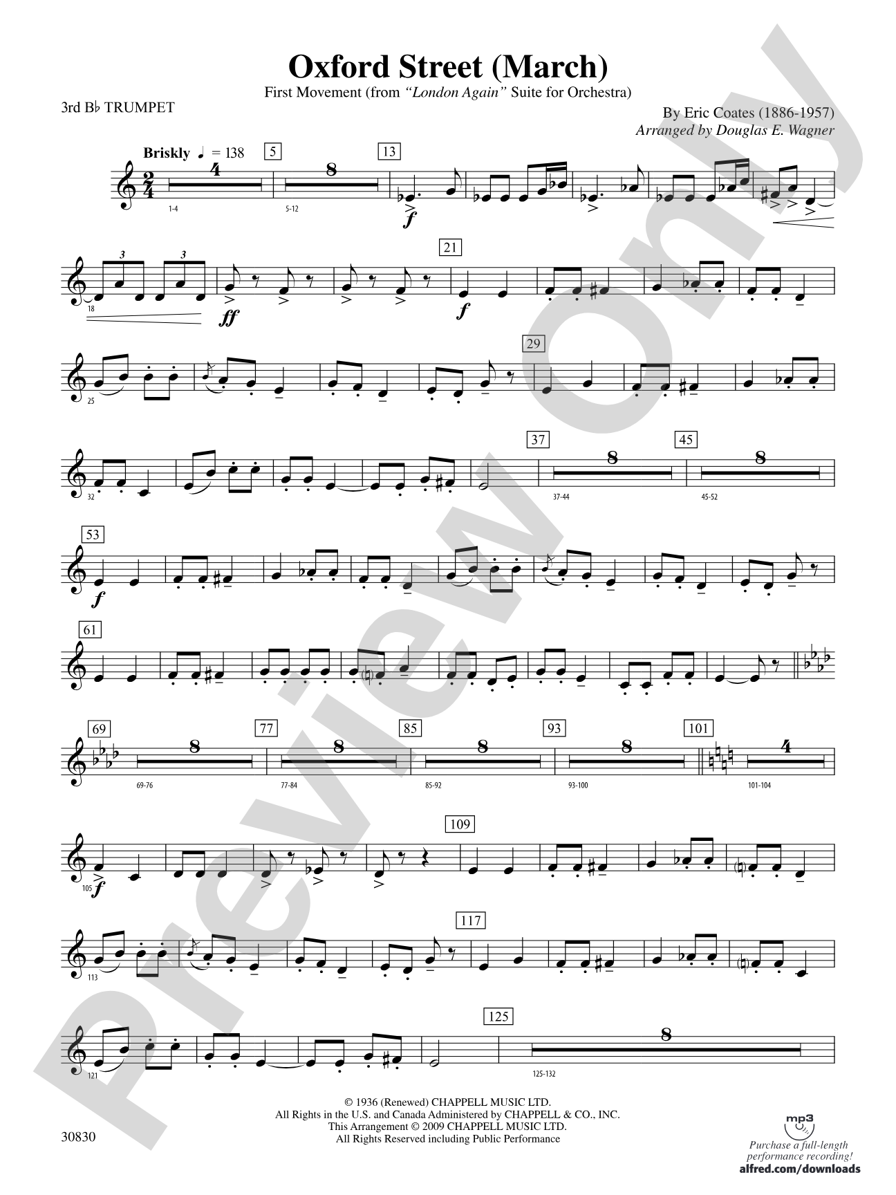 Oxford Street (March): 3rd B-flat Trumpet