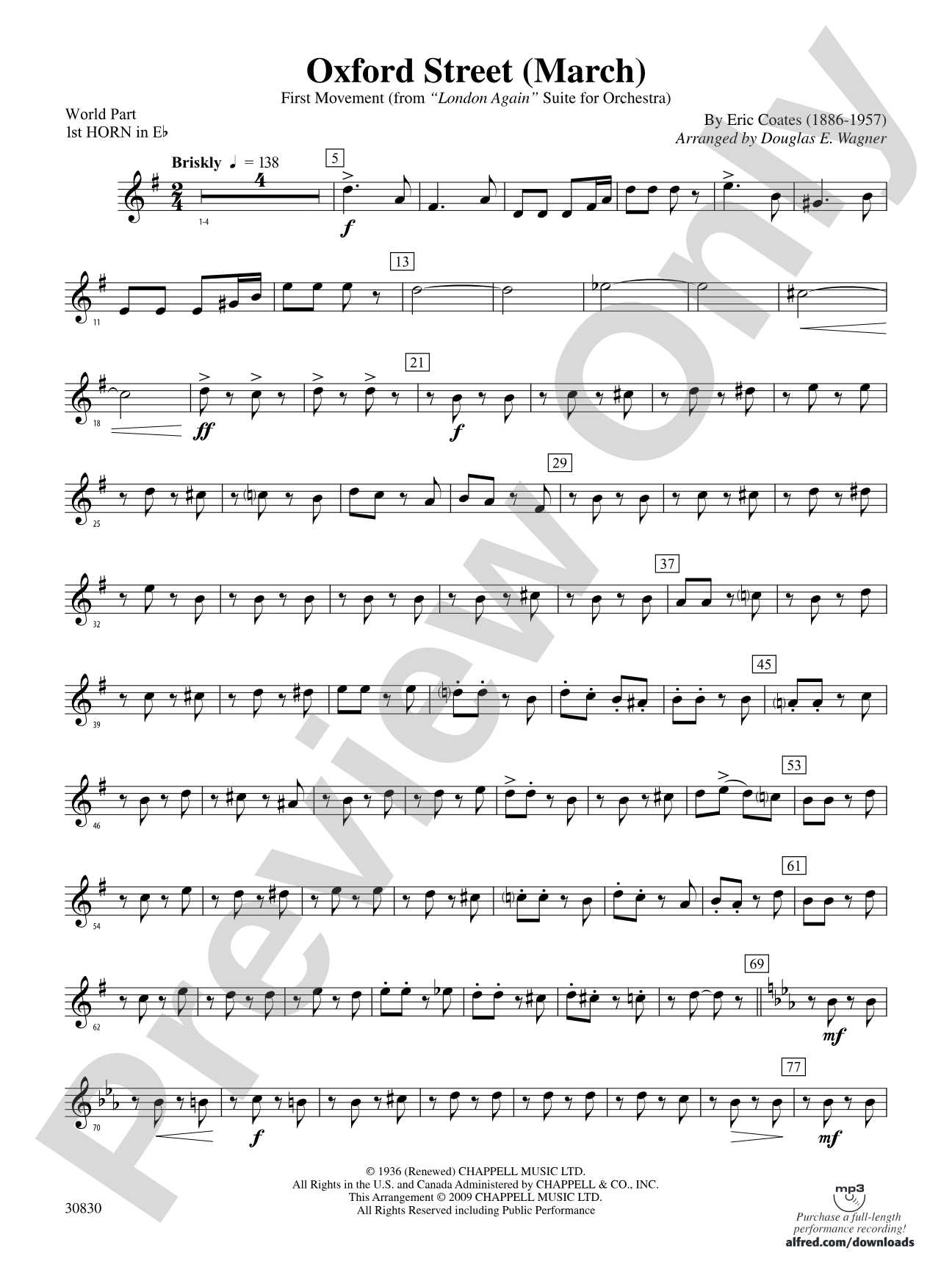 Oxford Street (March): (wp) 1st Horn in E-flat