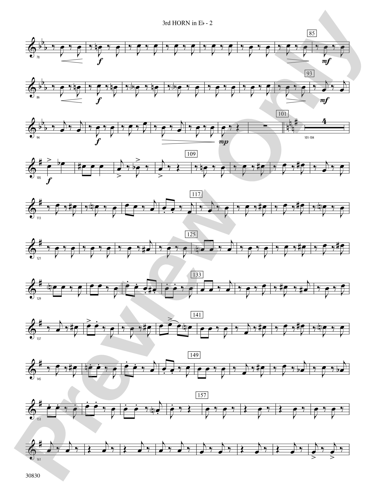 Oxford Street (March): (wp) 3rd Horn in E-flat