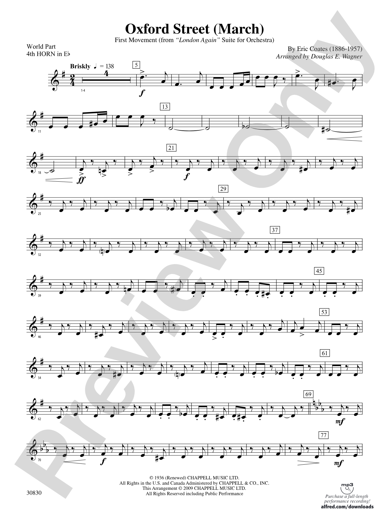 Oxford Street (March): (wp) 4th Horn in E-flat
