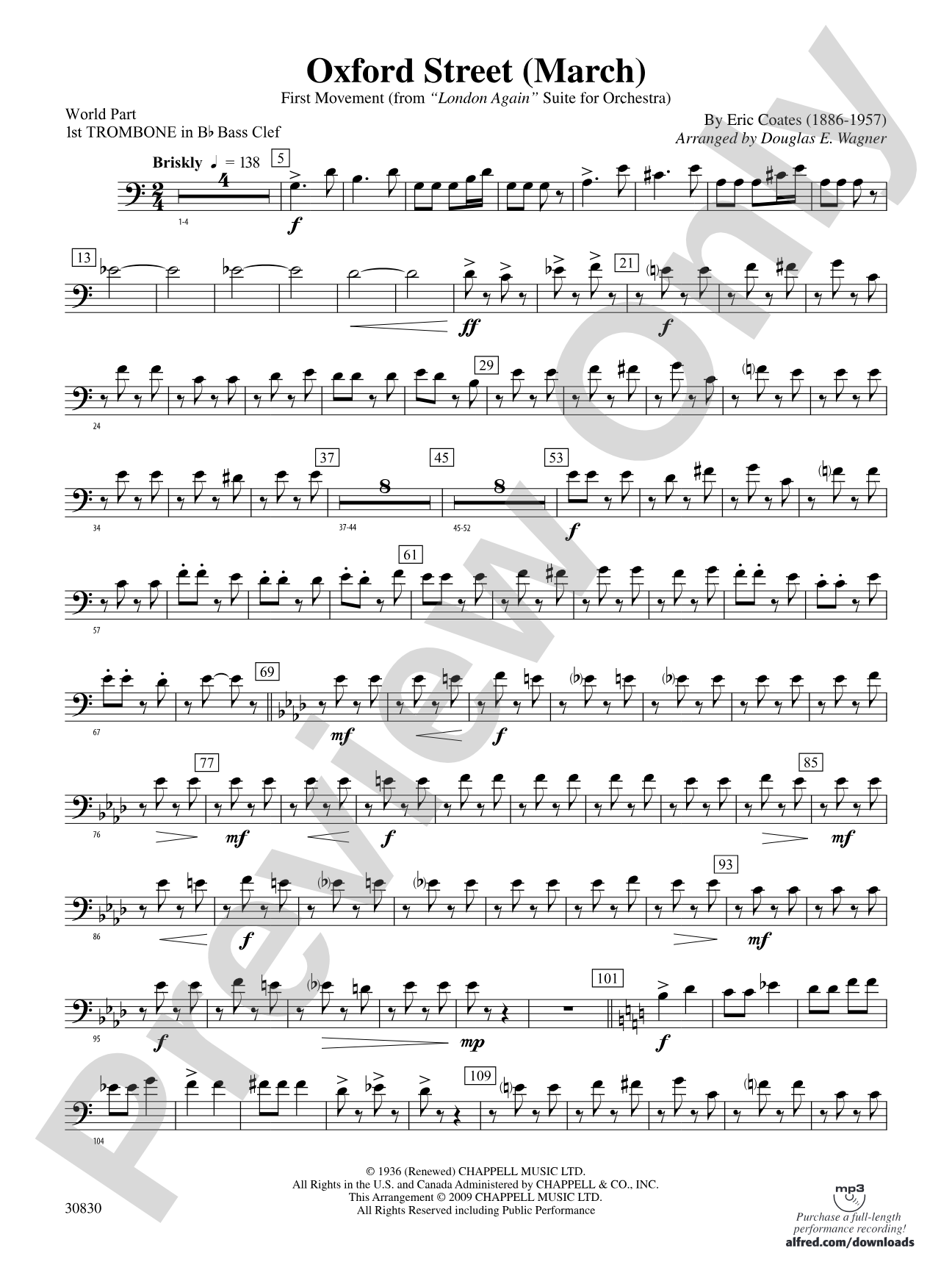 Oxford Street (March): (wp) 1st B-flat Trombone B.C.