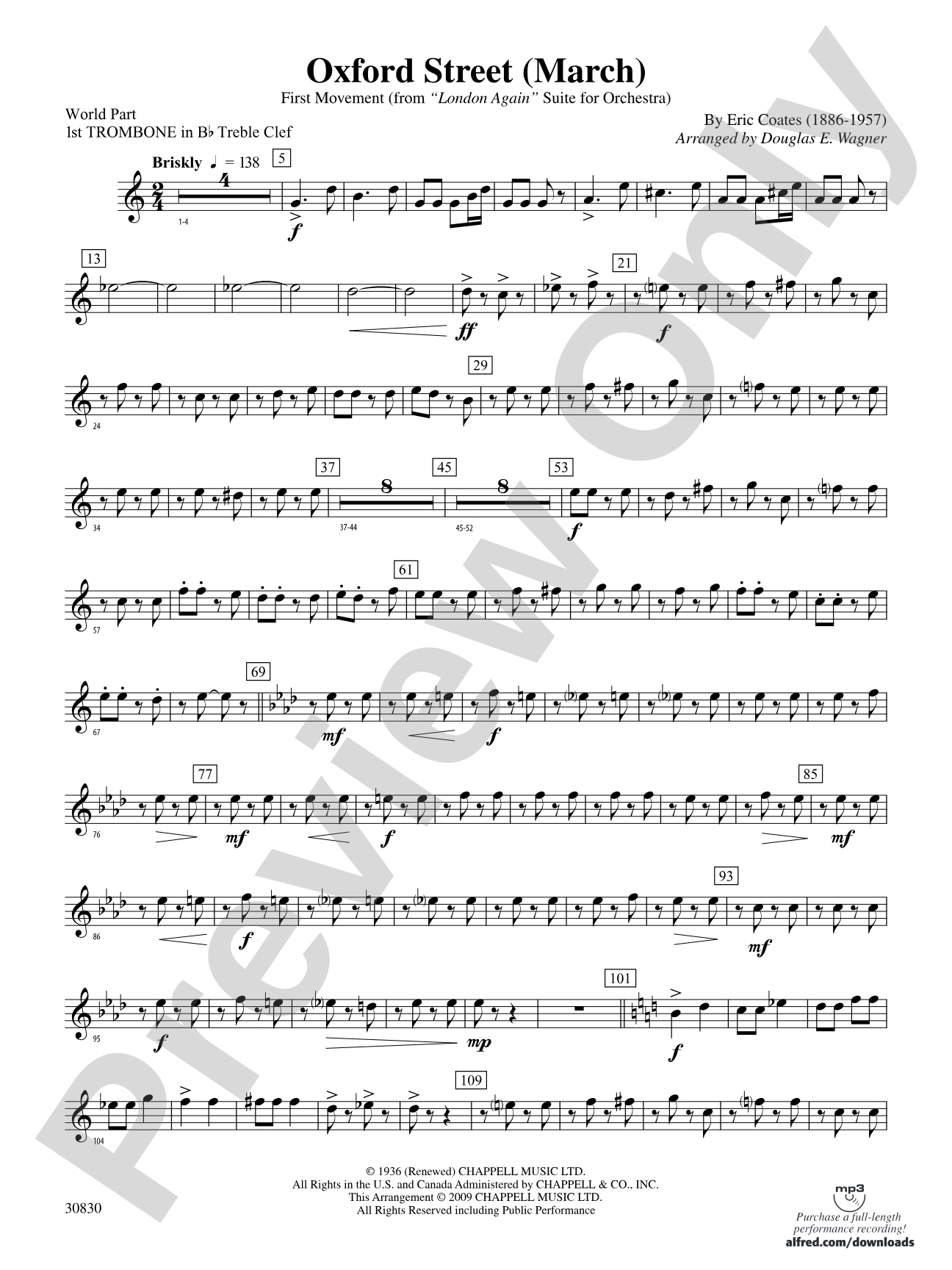 Oxford Street (March): (wp) 1st B-flat Trombone T.C.