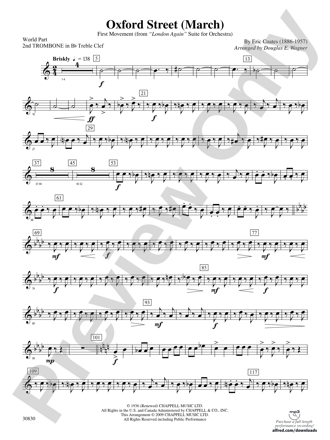 Oxford Street (March): (wp) 2nd B-flat Trombone T.C.