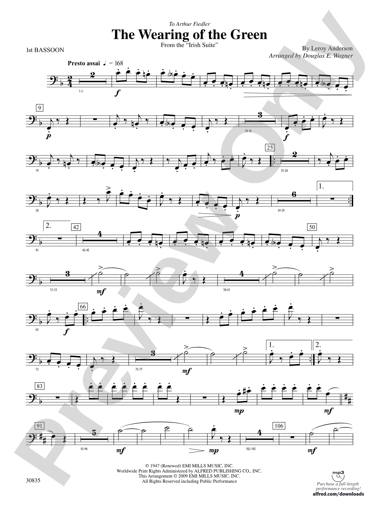 The Wearing of the Green (from the Irish Suite): Bassoon