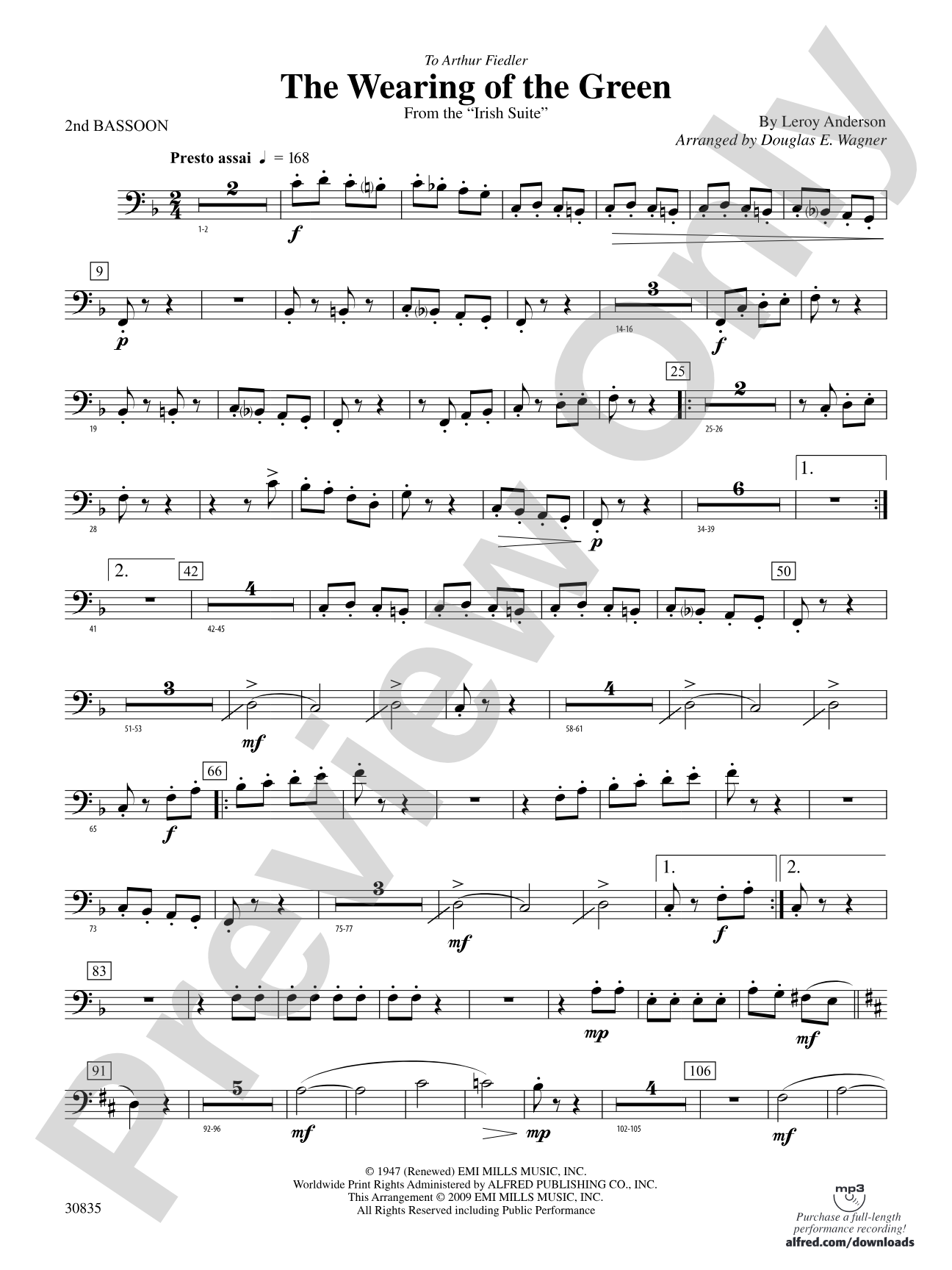 The Wearing of the Green (from the Irish Suite): 2nd Bassoon