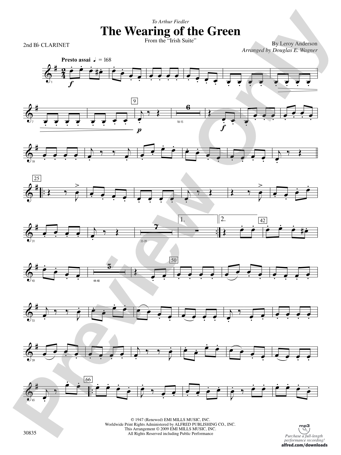 The Wearing of the Green (from the Irish Suite): 2nd B-flat Clarinet