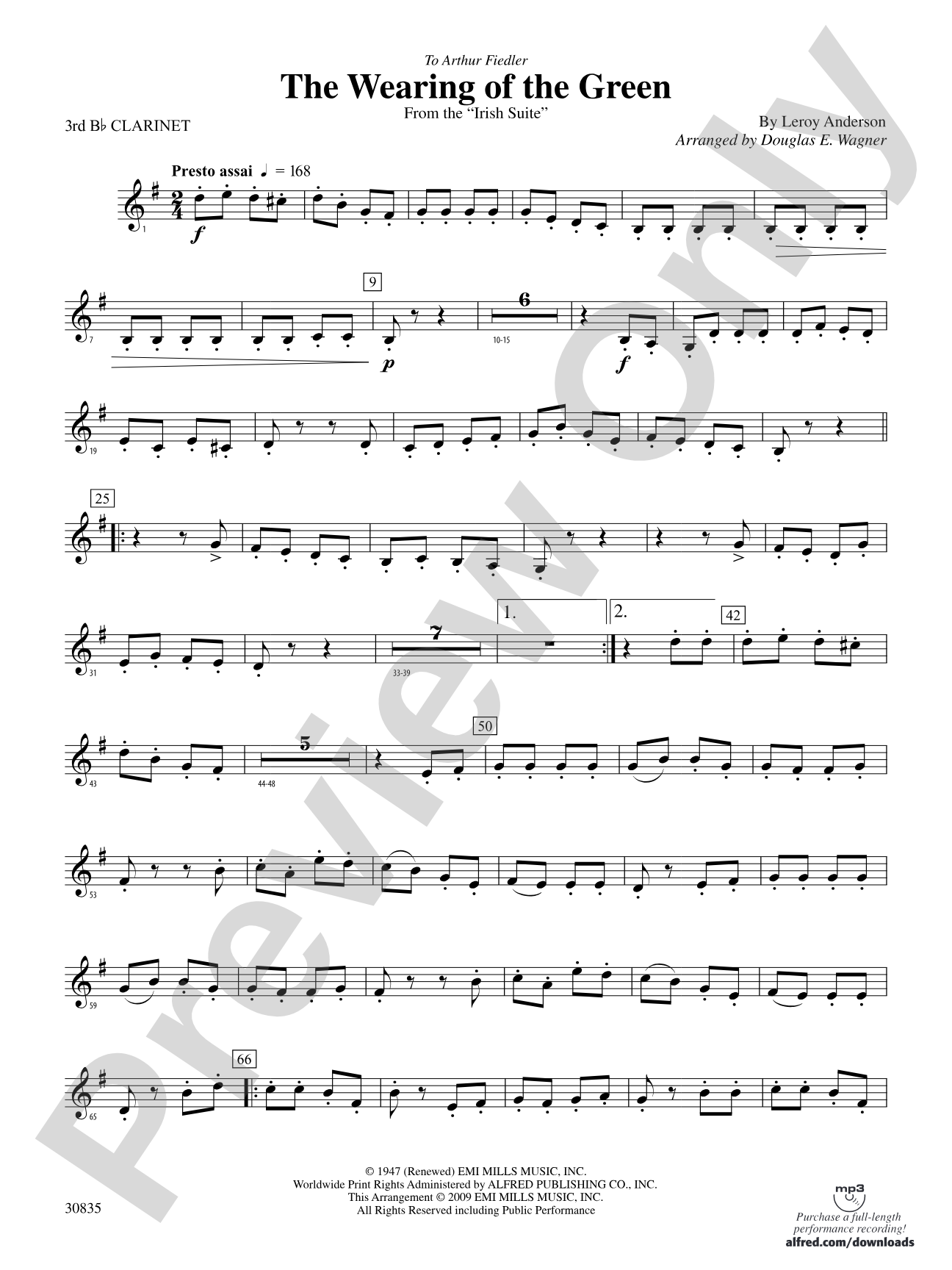 The Wearing of the Green (from the Irish Suite): 3rd B-flat Clarinet
