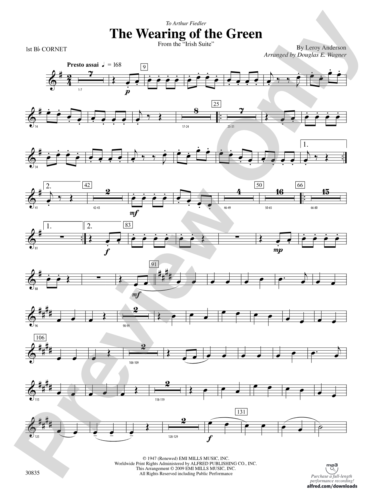 The Wearing of the Green (from the Irish Suite): 1st B-flat Cornet