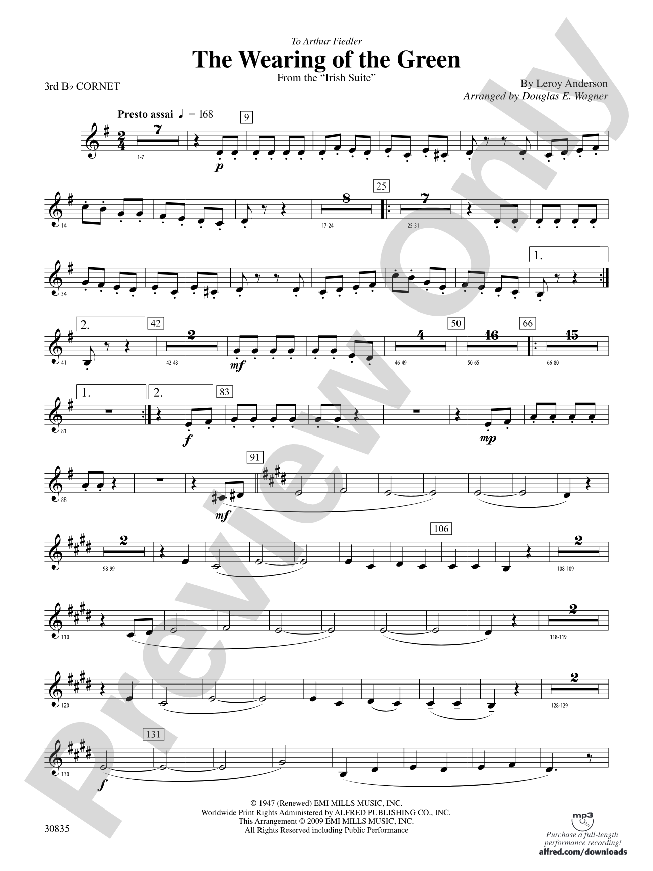 The Wearing of the Green (from the Irish Suite): 3rd B-flat Cornet