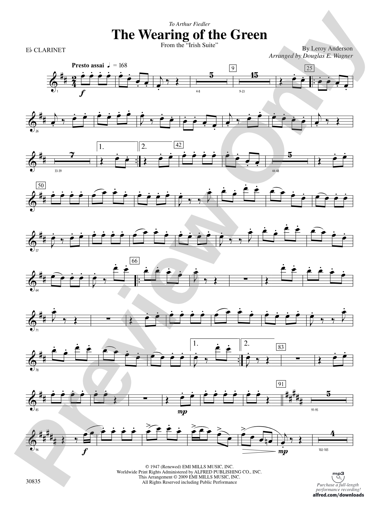 The Wearing of the Green (from the Irish Suite): E-flat Soprano Clarinet