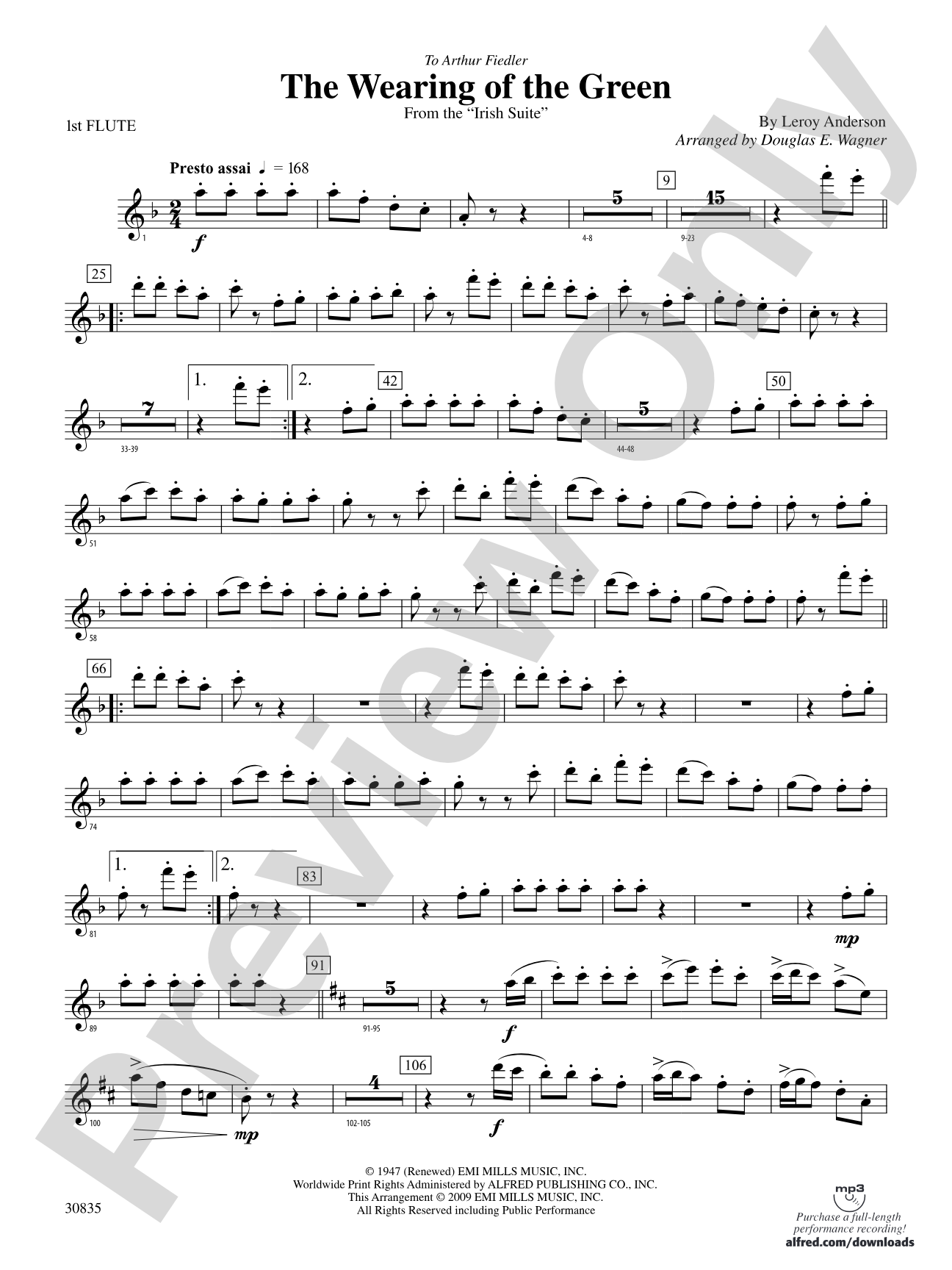 The Wearing of the Green (from the Irish Suite): Flute
