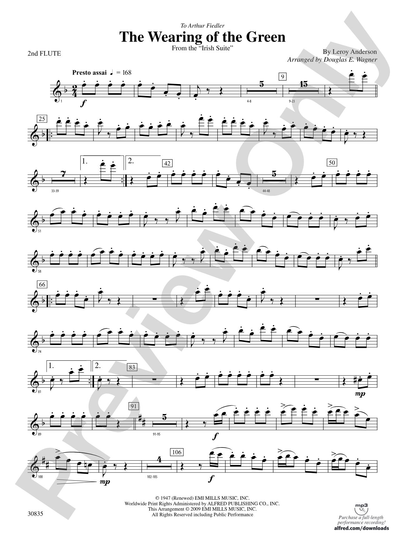 The Wearing of the Green (from the Irish Suite): 2nd Flute