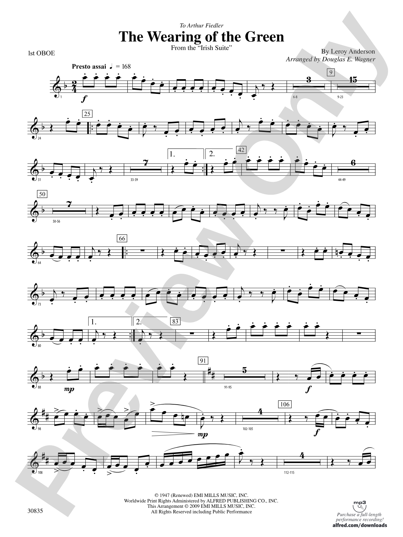 The Wearing of the Green (from the Irish Suite): Oboe