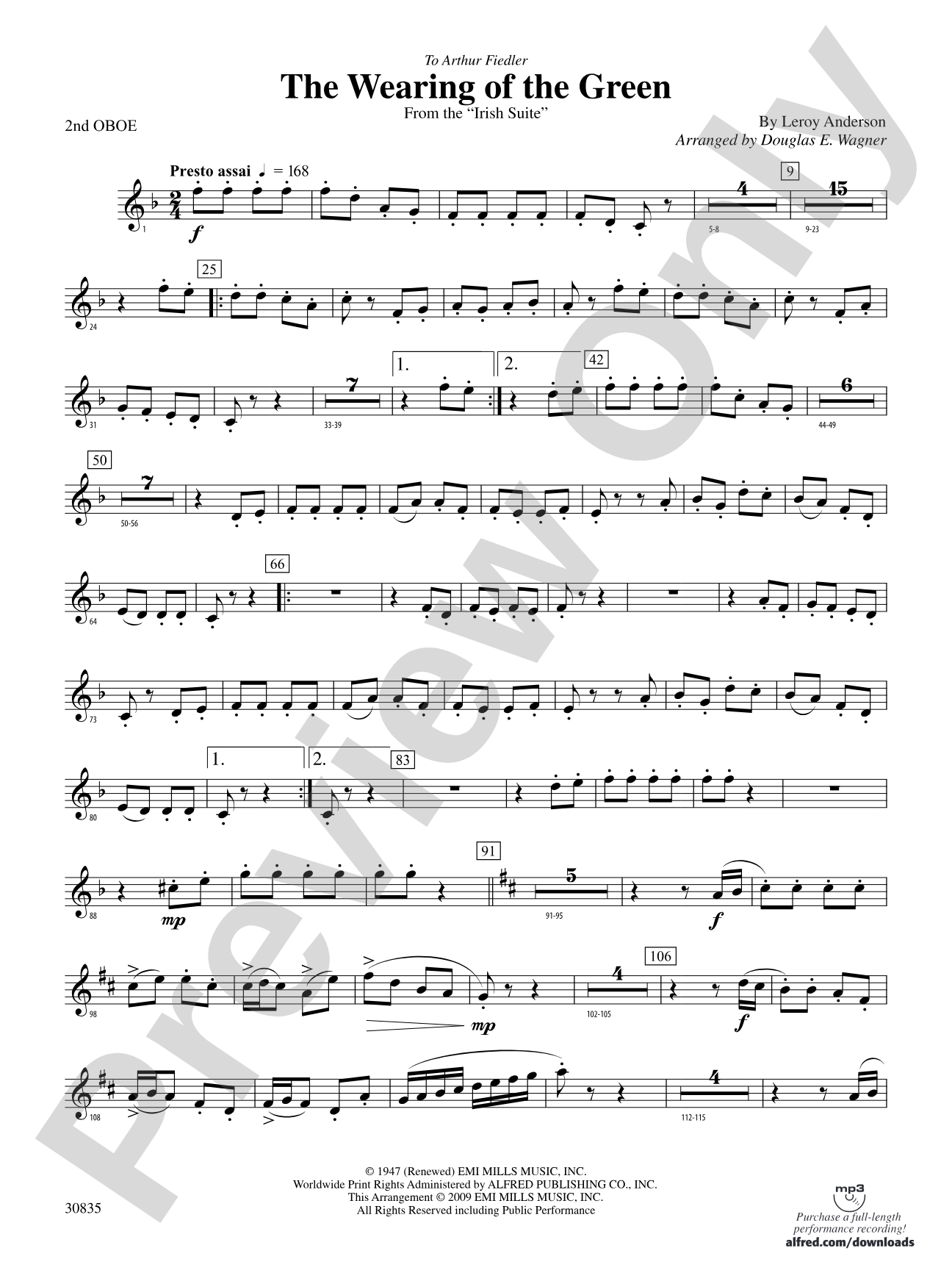 The Wearing of the Green (from the Irish Suite): 2nd Oboe