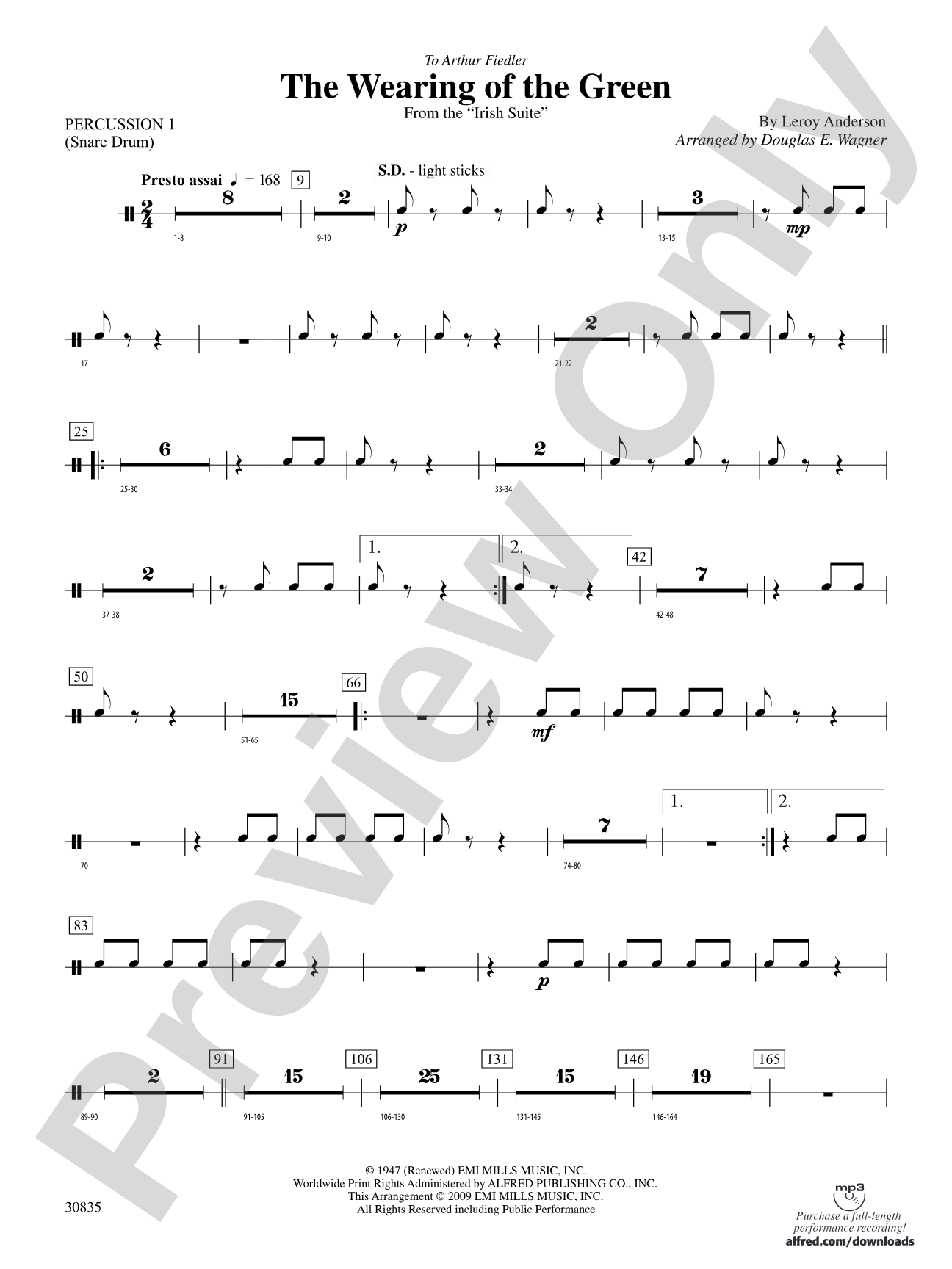 The Wearing of the Green (from the Irish Suite): 1st Percussion