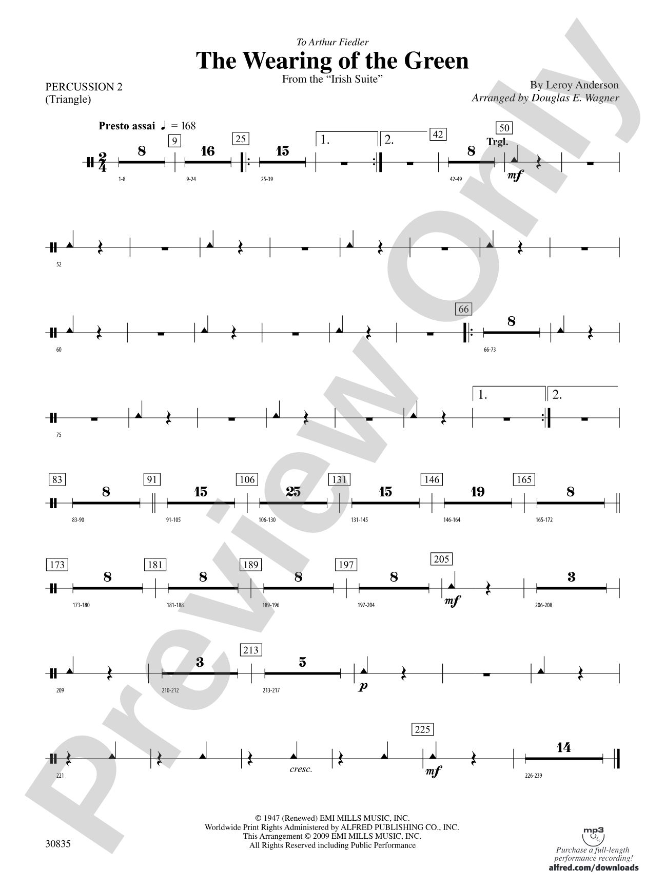 The Wearing of the Green (from the Irish Suite): 2nd Percussion