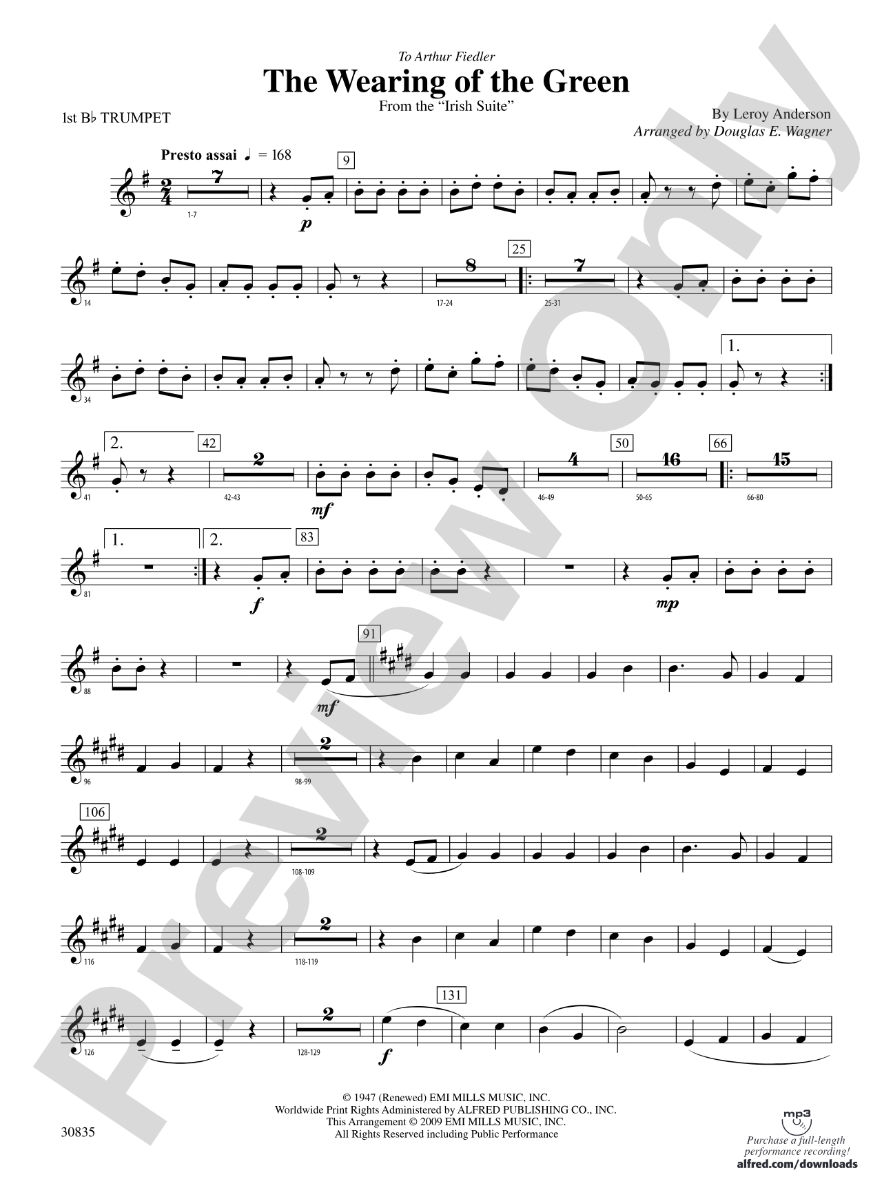 The Wearing of the Green (from the Irish Suite): 1st B-flat Trumpet