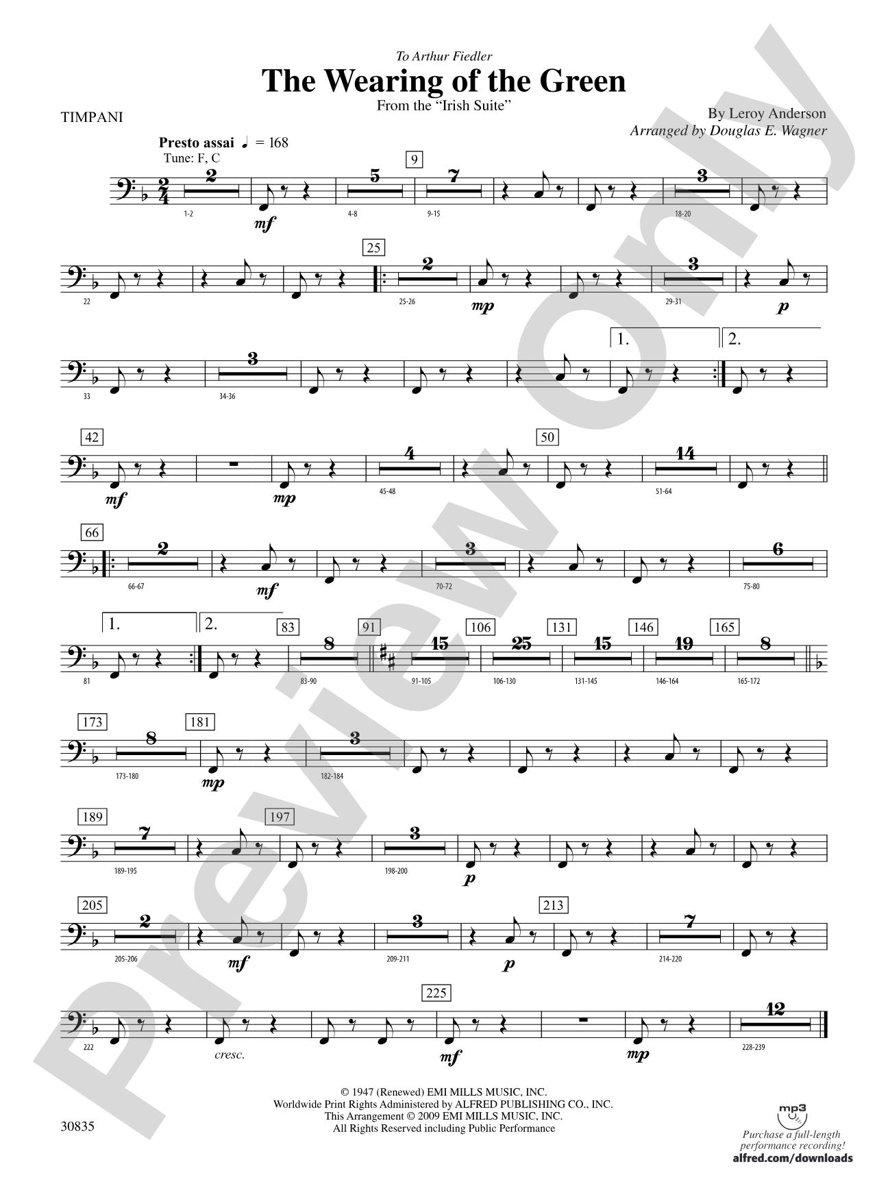 The Wearing of the Green (from the Irish Suite): Timpani